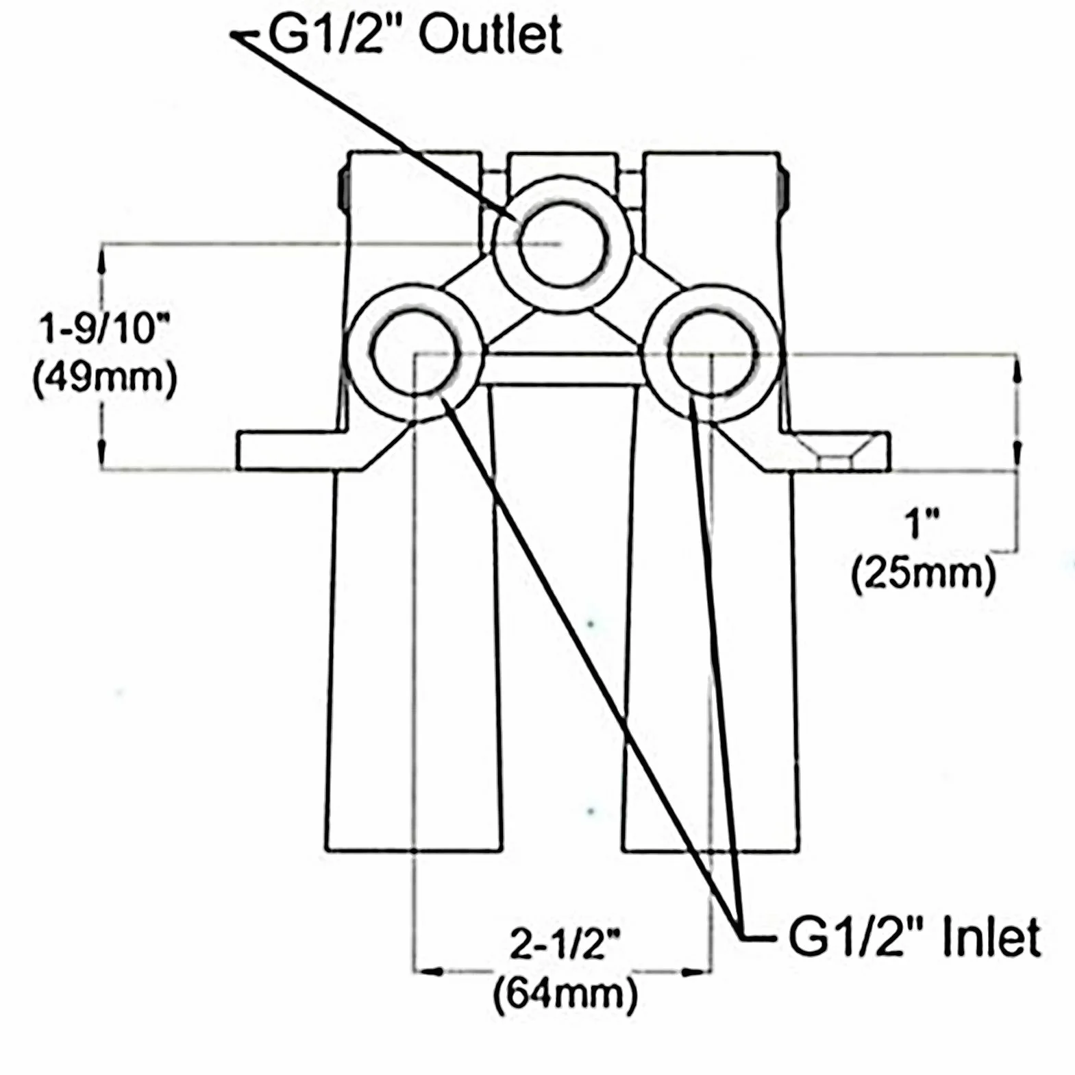 Easy Install Stop Valve, G1/2 gwintowany zawór zamienny do kranu w kuchniach, łazienkach, barach i hotelach (Podwójny zawór kolanowy)