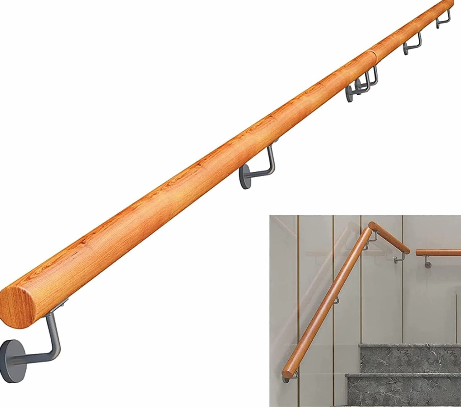 Drewniany zestaw słupków podtrzymujących schody wewnętrzne dla bezpieczeństwa osób starszych(150cm)