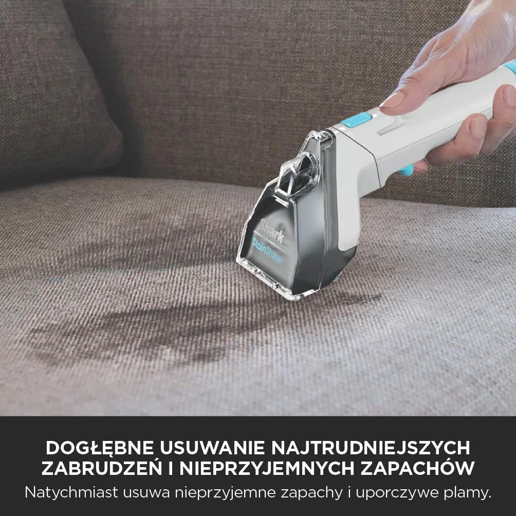 Shark StainStriker odkurzacz do usuwania plam z 5 końcówkami, w tym do sierści, fug i węży, 2 specjalne formuły do plam, zapachów i zabrudzeń, lekki i przenośny, 450W PX200EUT
