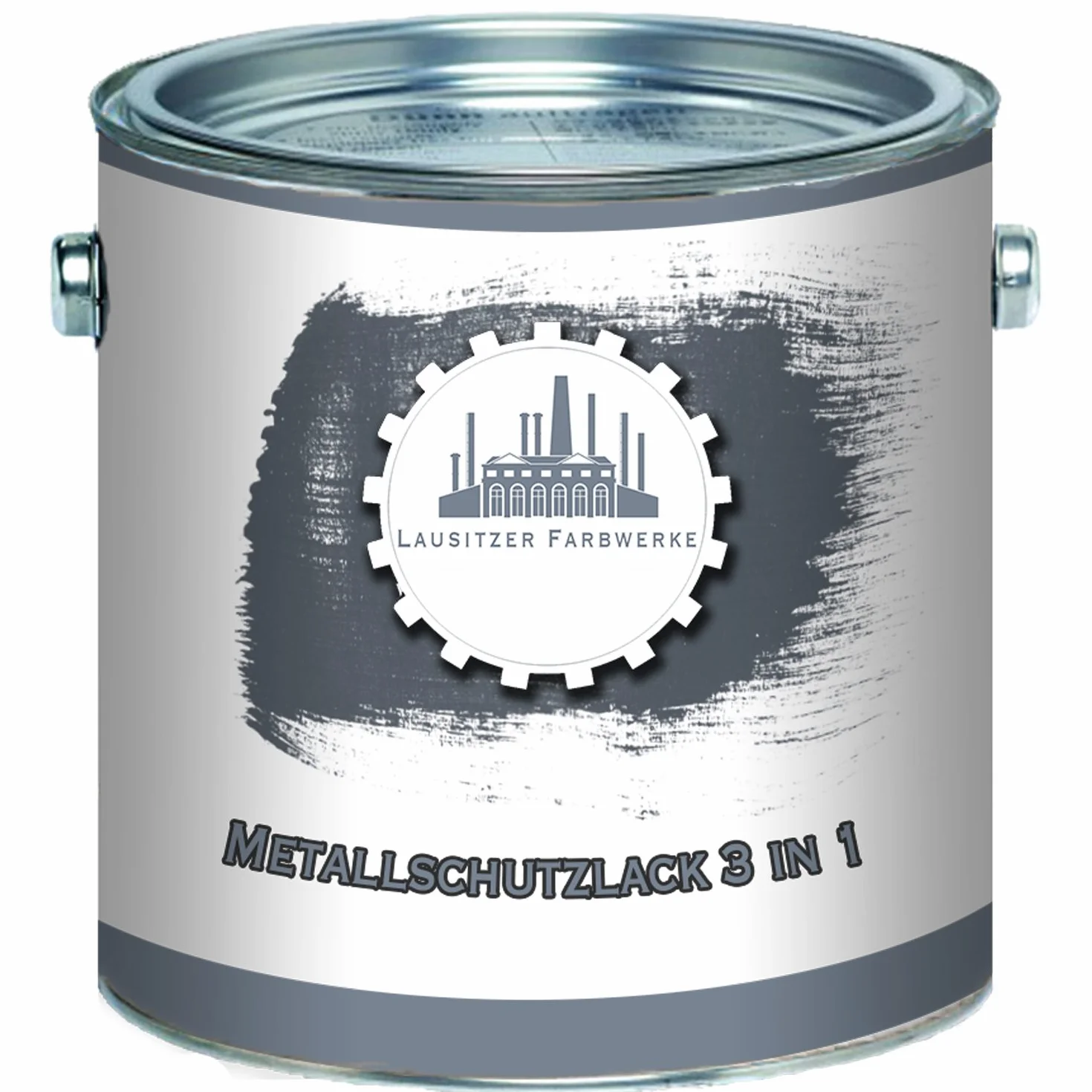 Lausitzer Farbwerke Farba ochronna do metalu 3 w 1, lakier ochronny do metalu 3 w 1, oszczędzasz sobie produktów antykorozyjnych, farba do metalu, stali, żelaza, cynku, aluminium (2,5 l, czerwono-brązowy (RAL 8012))
