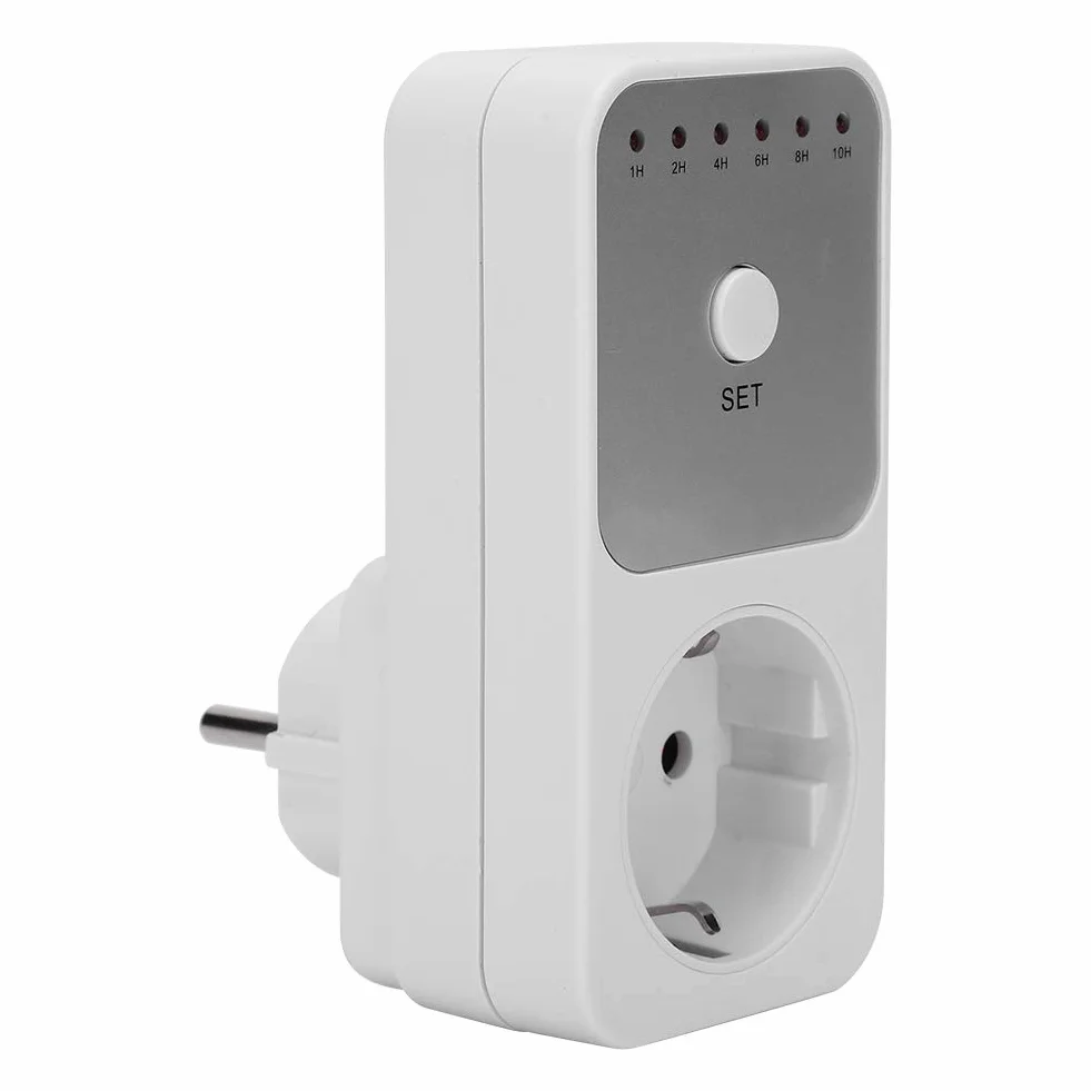 Wtyczka UE 230 V 16 A Timer Przełącznik Gniazda Zasilania Od 1 do 10 Godzin Swobodne Ustawianie Sterownika Wyłącznika Czasowego Odliczania do Oświetlenia Domu, Wentylatorów,