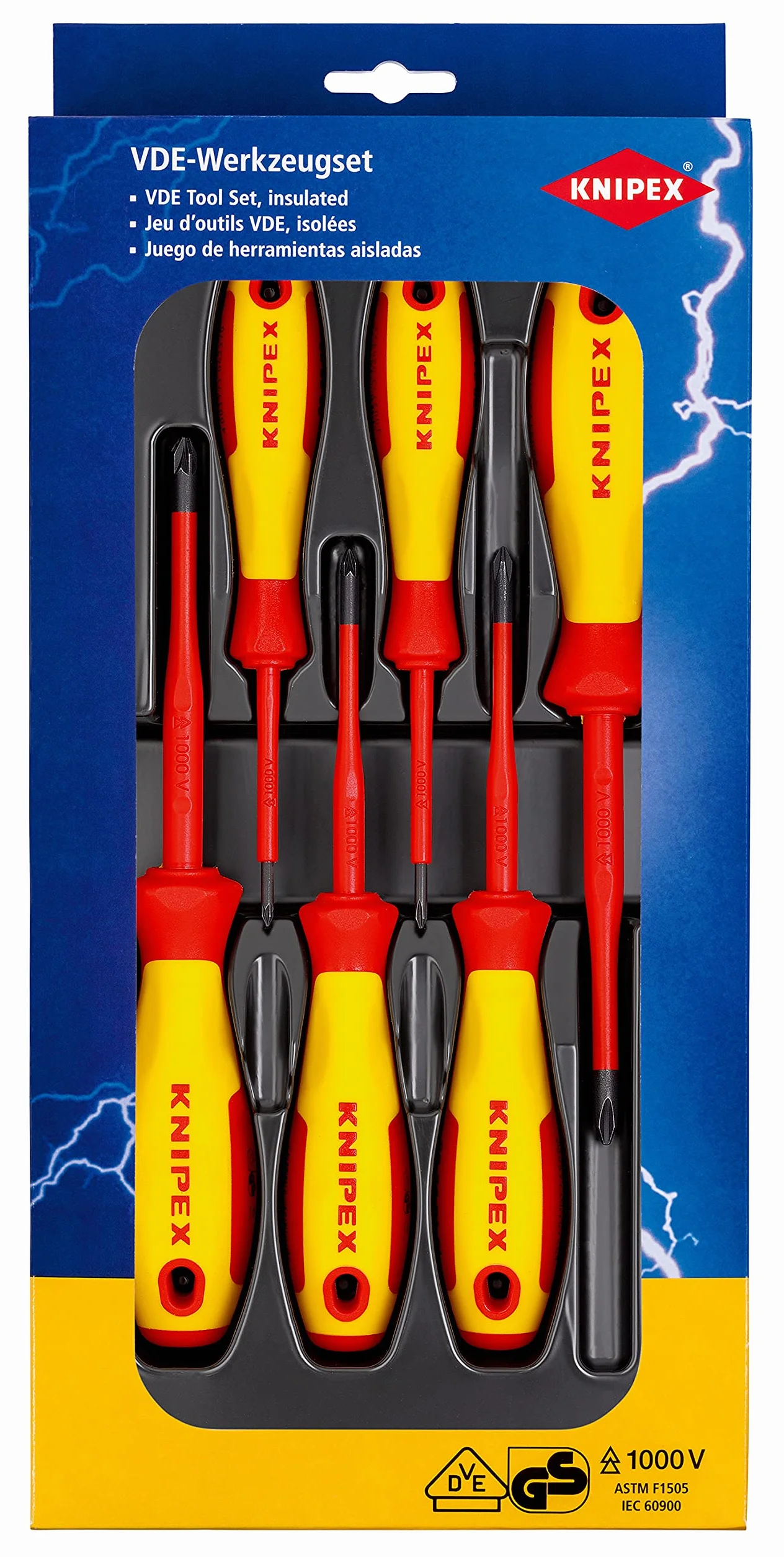 KNIPEX Zestaw wkrętaków VDE Phillips/Pozidriv 6-częściowy, 00 20 12 V03
