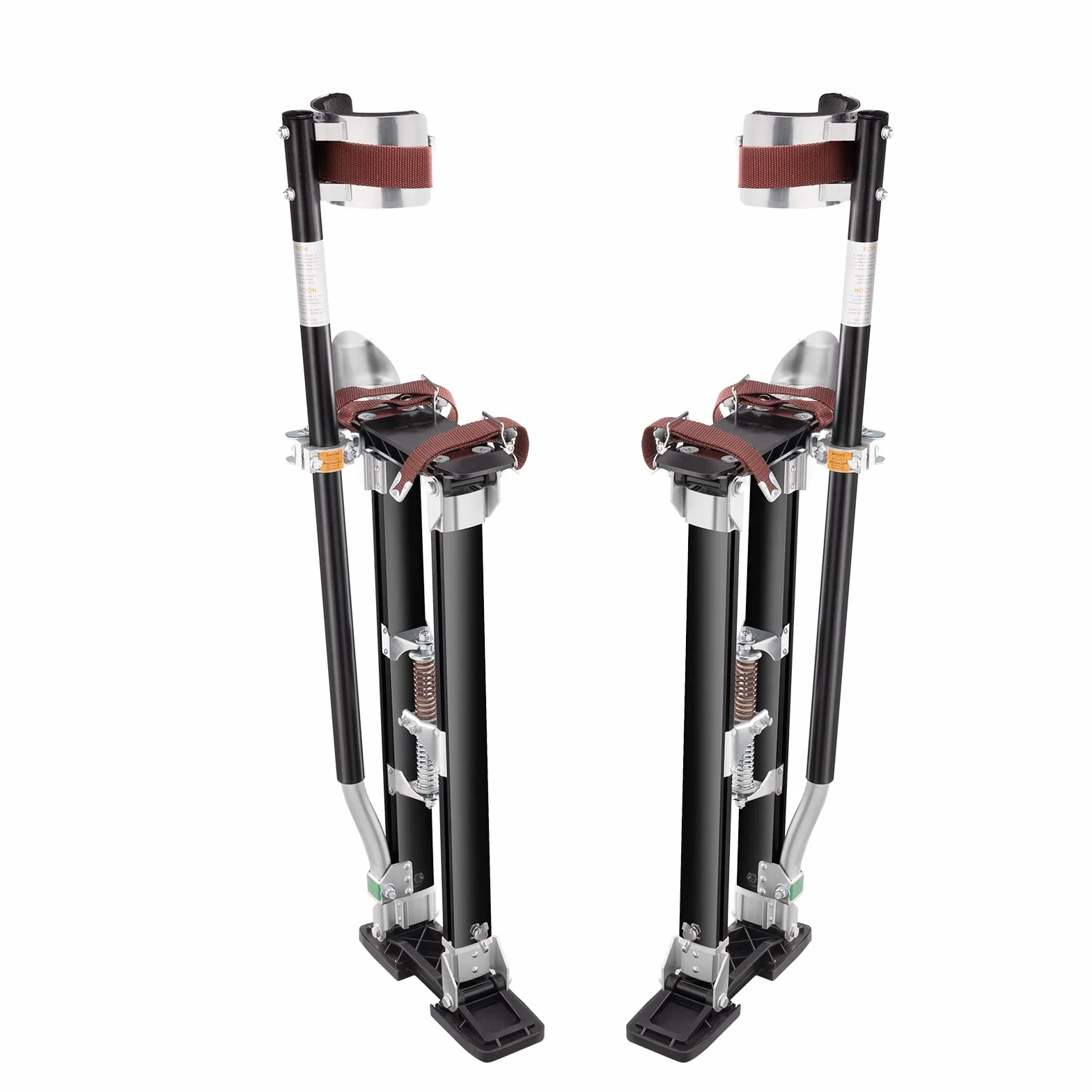 VEVOR Regulowane szczudła do suchej zabudowy 61-101,6 cm Szczudła ze stopu aluminium Obciążenie 103 kg Stopy 27-29 cm Ochronne nakolanniki do malowania Dekoracja domu Sufit Czarny
