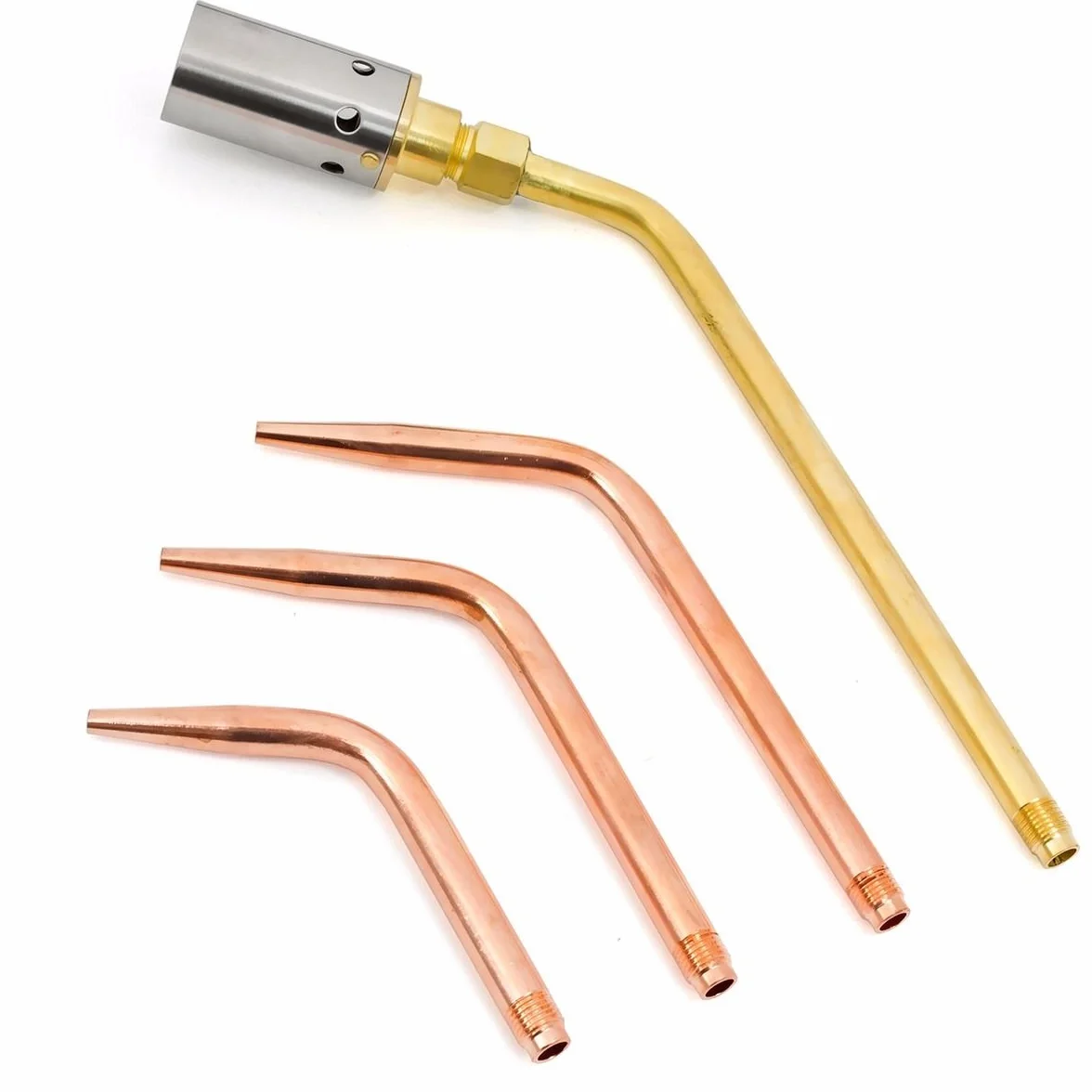 XtremepowerUS Zestaw palnika do cięcia lutowania tlenowego i acetylenowego, gazowy z 3 dyszami, zestaw regulatora węża o długości 11,5 stóp CGA 540, etui do przenoszenia gogli