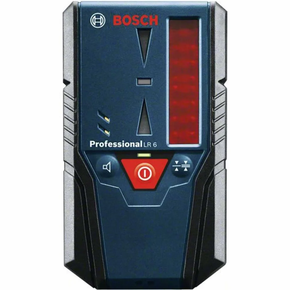 Bosch Professional Odbiornik laserowy LR 6 (czerwona wiązka, 2 baterie 1,5 V AAA, zakres pracy: 5–50 m)