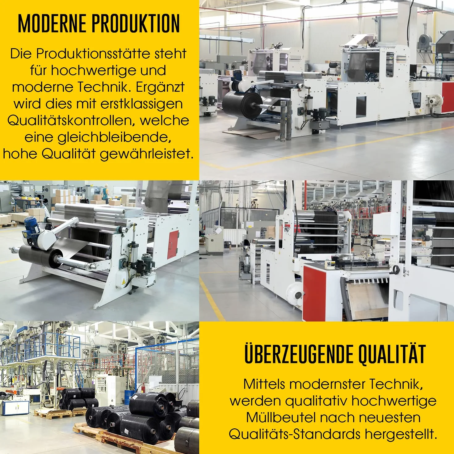 Niemieckie worki na śmieci 120 l, czarne, wyjątkowo odporne na rozdarcie, 25 worków na śmieci, worek na śmieci XXL, typ 100, 120 l, 70 µ, 700 x 1100 mm, LDPE, duży worek na śmieci