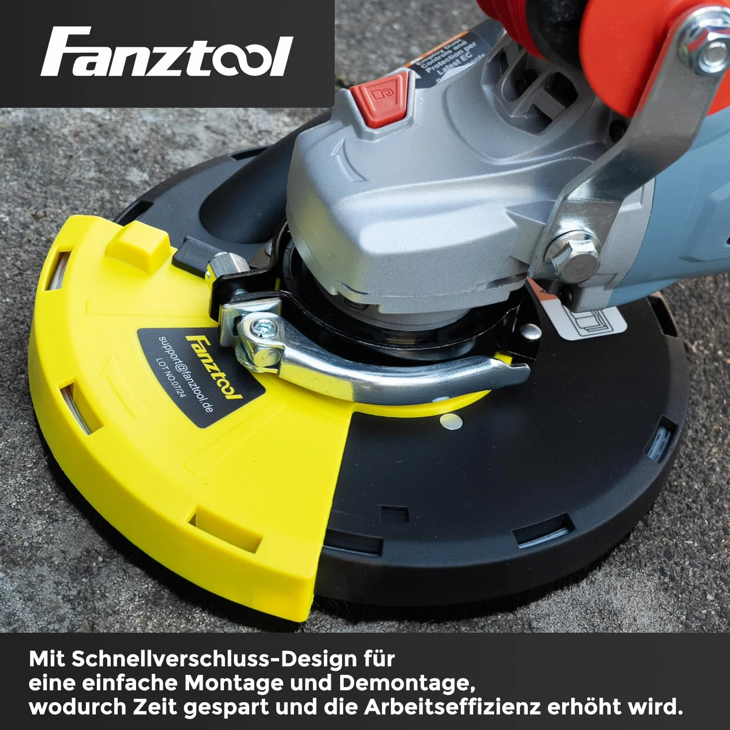 FANZTOOL Diamentowa tarcza szlifierska 180 mm + osłona odsysająca do szlifierek kątowych, szlifierki do betonu (z 180 mm garnkiem szlifierskim x 2)