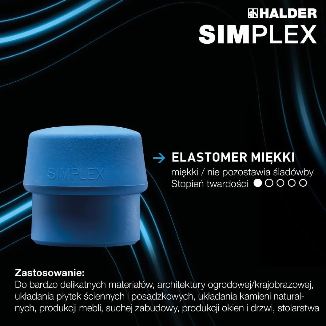 Halder 3113030"Simplex" TPE-Soft/TPE-Mid miękki młotek, wielokolorowy, 30 mm