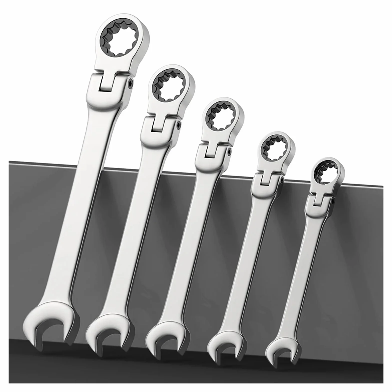 Zestaw Kluczy Zestaw Kluczy Płasko-oczkowych Z Grzechotką 6-23 Mm, Metryczny, Główka Elastyczna, Klucz Grzechotkowy, Stal Chromowo-wanadowa(8pcs)