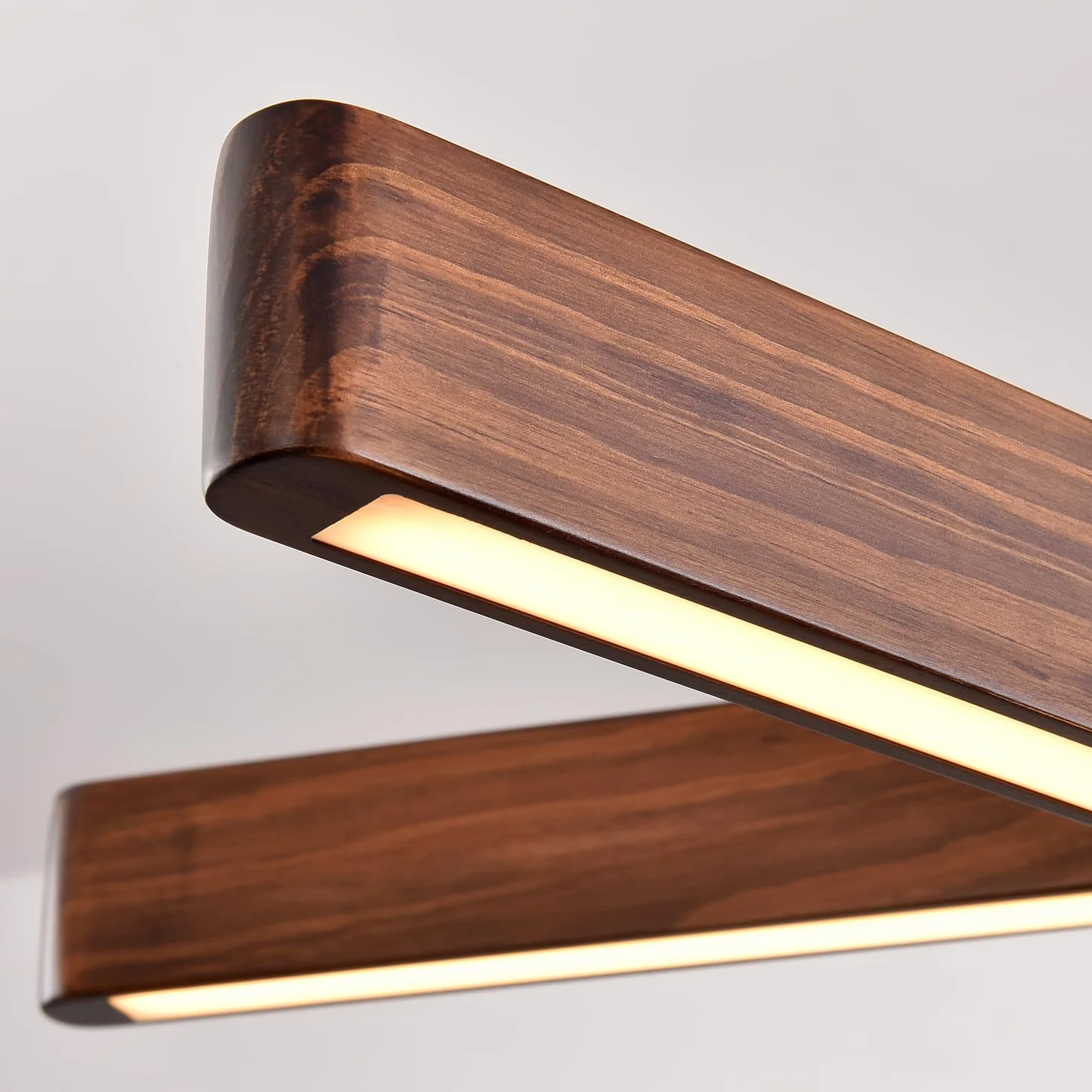 YISDESIGN 3-świetlna liniowa lampa wisząca do jadalni nowoczesne żyrandole LED do salonu ściemniana drewniana lampa sufitowa wisząca 45 W do salonu jadalni kuchni wyspy kolor orzecha włoskiego