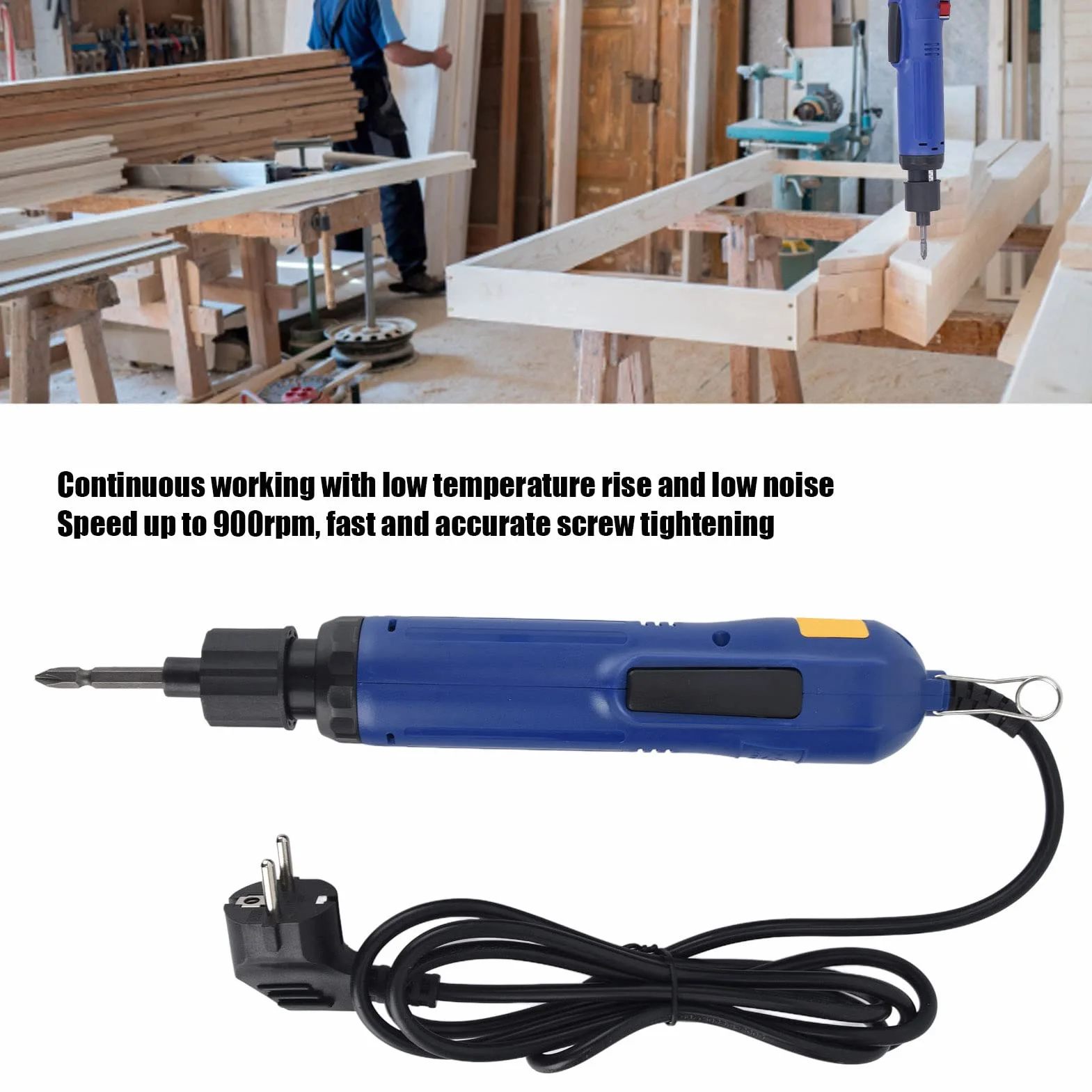 Zestaw wkrętaków elektrycznych, akumulatorowych, wkrętarek, bitów, wtyczka europejska, 220 V, prosta, sześciokątna wkrętarka elektryczna, wkrętak do wkrętarki z bitem 1/4 cala, do stali i drewna
