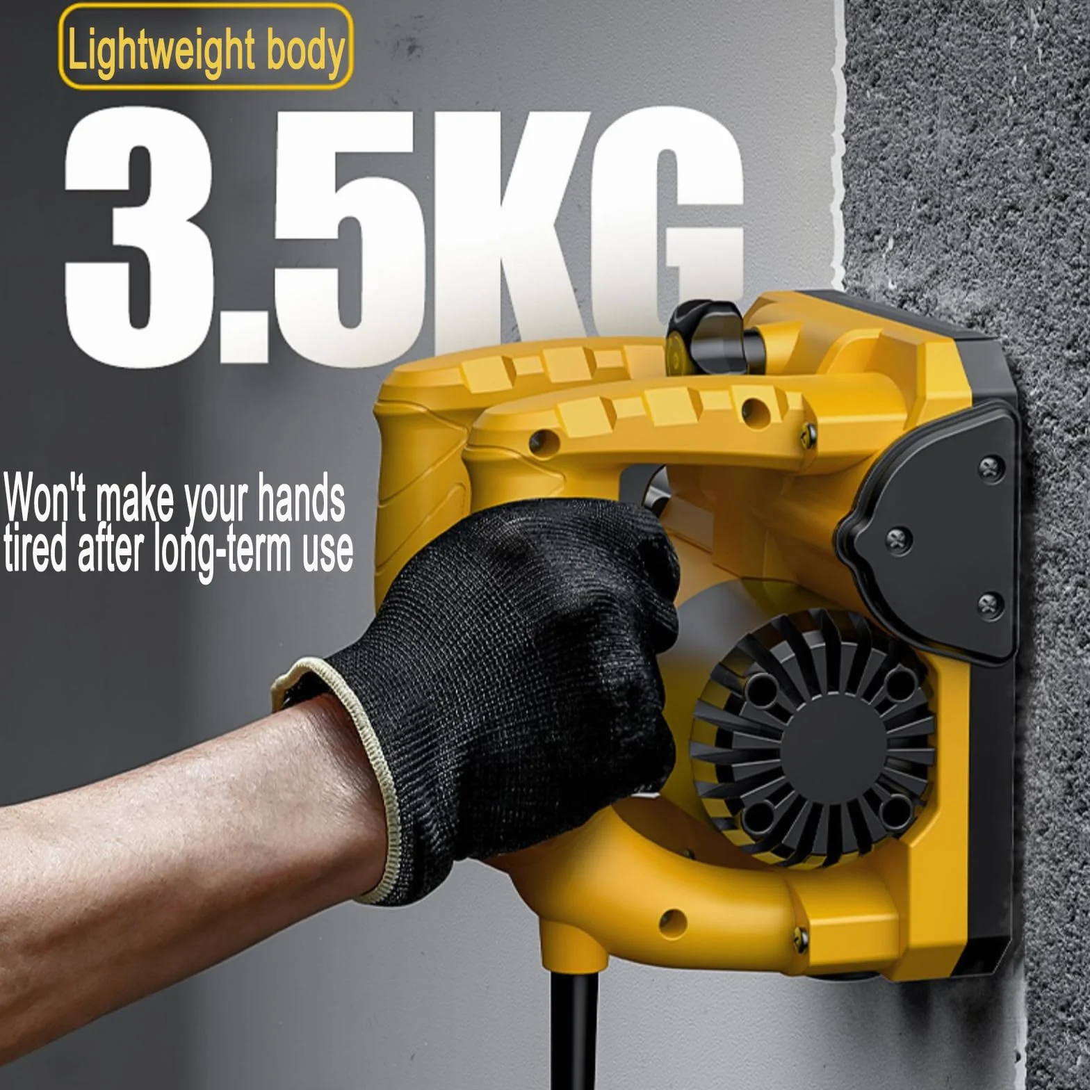 Elektryczna strugarka ścienna, 5990 W, bezpyłowa skrobaczka do szpachli, 4200 obr./min, regulowana głębokość 1-4 mm, narzędzie do usuwania betonu do naprawy farb i szpachli
