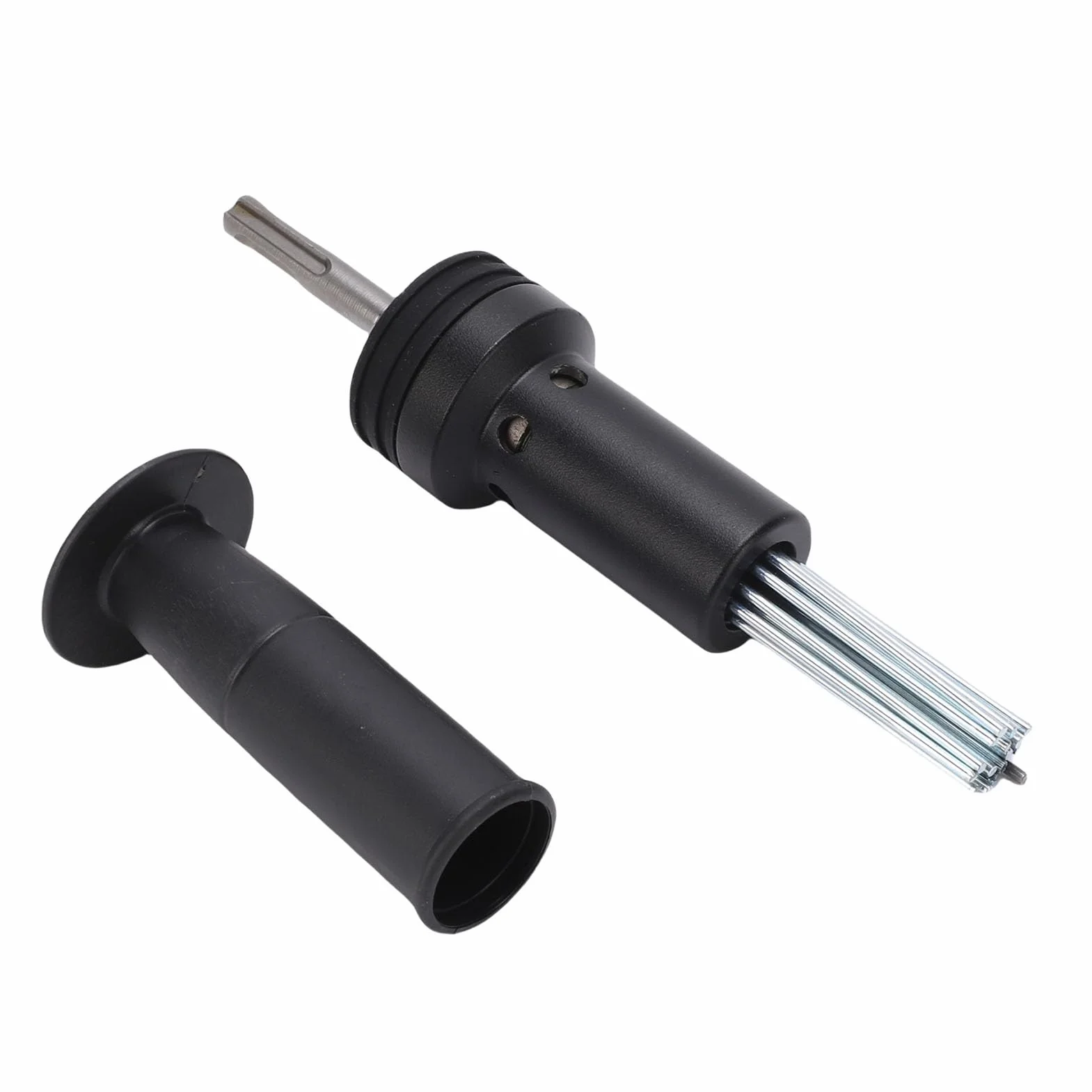 Ejoyous Elektryczny Adapter do Skalera Igłowego, Stalowy trzpień Okrągły, Dwuwgłębieniowy, Dwuszczelinowy, Elektryczny Młotek Nasadka do Skalowania Igłowego Usuwania Rdzy, Dłut