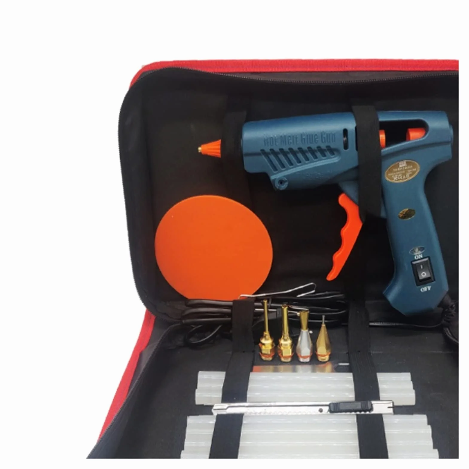 Pistolet do Kleju, Pistolet do klejenia na gorąco 50 W/150 W 100 W dysza miedziana do 11mm klej w sztyfcie rękodzieło domowe DIY klej gorący pistolet torba na narzędzia(4pcs Nozzles,100W)