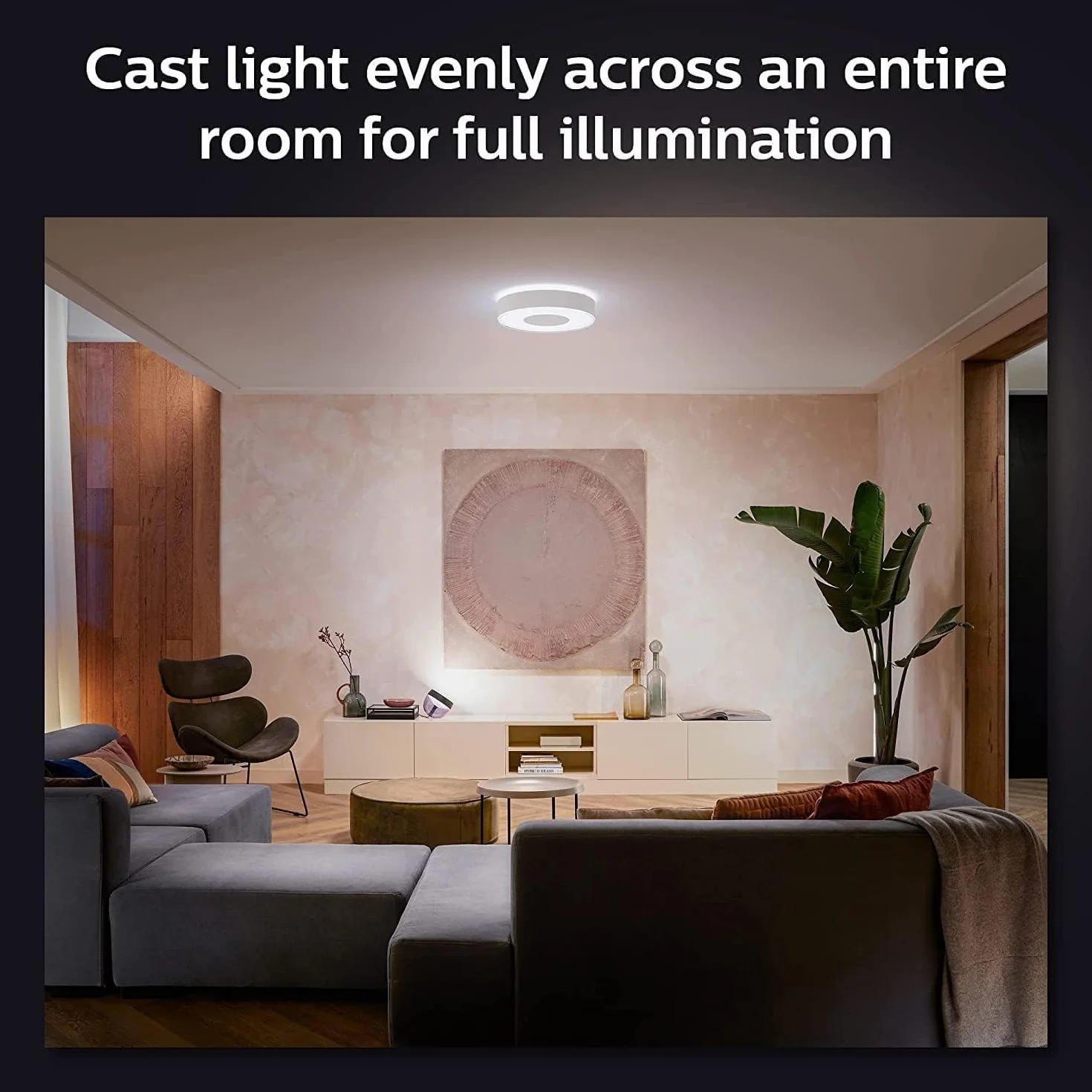Philips Hue Lampa Sufitowa White and Color Ambiance Infuse L 1x53W (biała), Lampa Sufitowa Ledowa z 16 mln Kolorów i Możliwością Ściemniania, Inteligentne Oświetlenie Smart LED