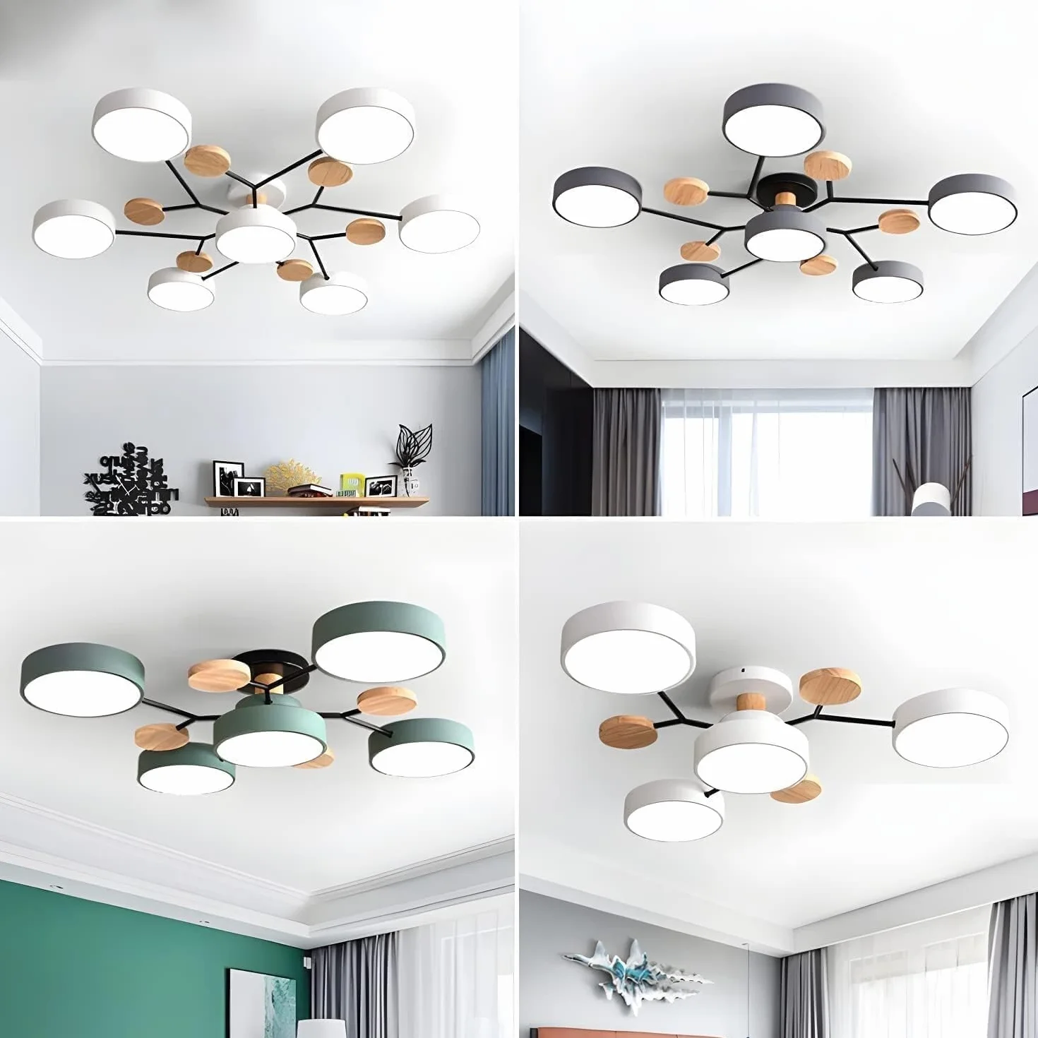 Akrylowa okrągła wisząca lampa sufitowa LED, oświetlenie LED w pobliżu opraw oświetleniowych do salonu, jadalni, sypialni, przedpokoju, kuchni (biała - 4 s)