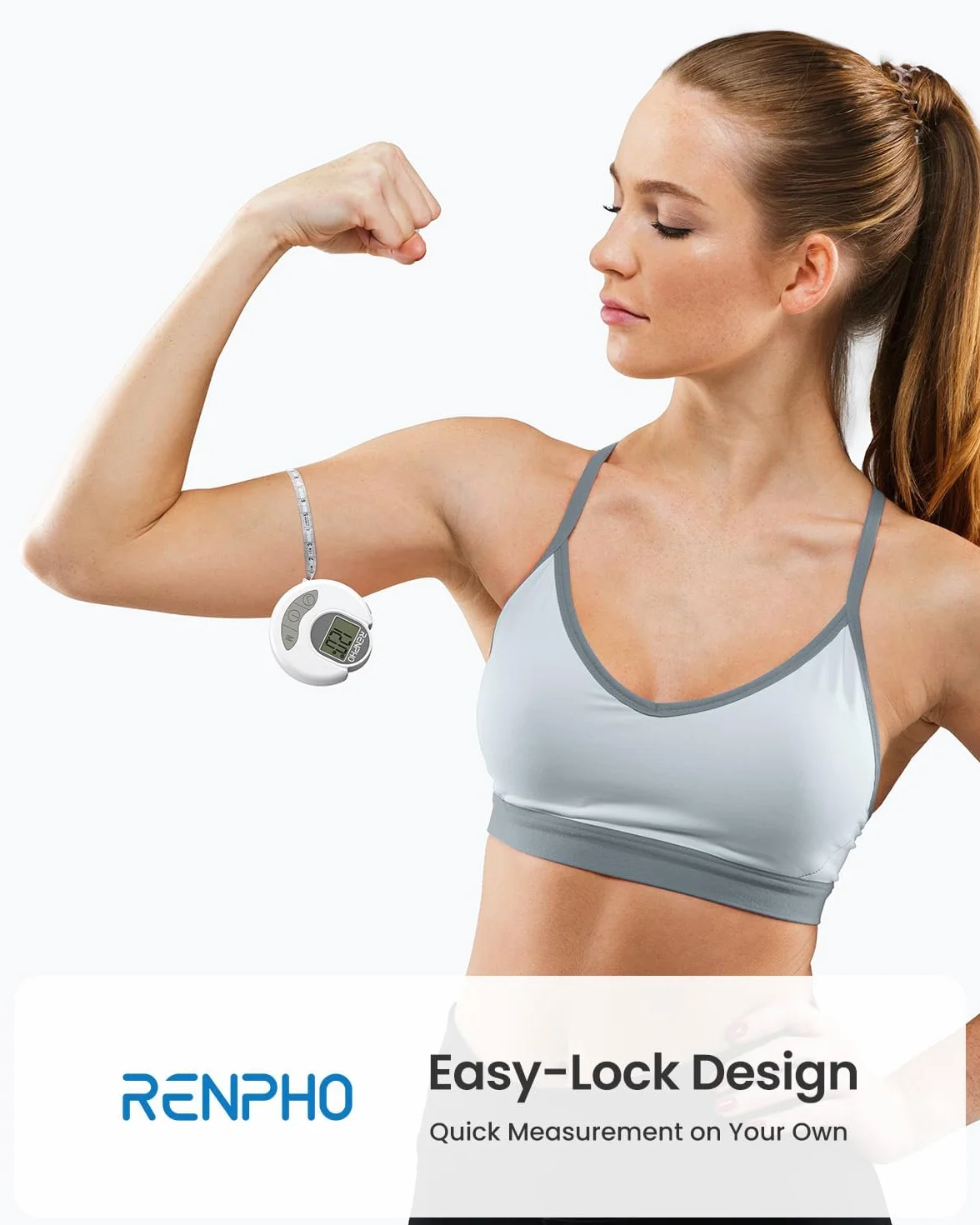 Miarka do Ciała, Cyfrowa Taśma Pomiarowa RENPHO Smart Bluetooth do Pomiaru Ciała, Utraty Wagi, Przyrostu Masy Mięśniowej, Kulturystyki Fitness, Chowania, Automatycznych Dokładnych Pomiarów Obwody Części Ciała