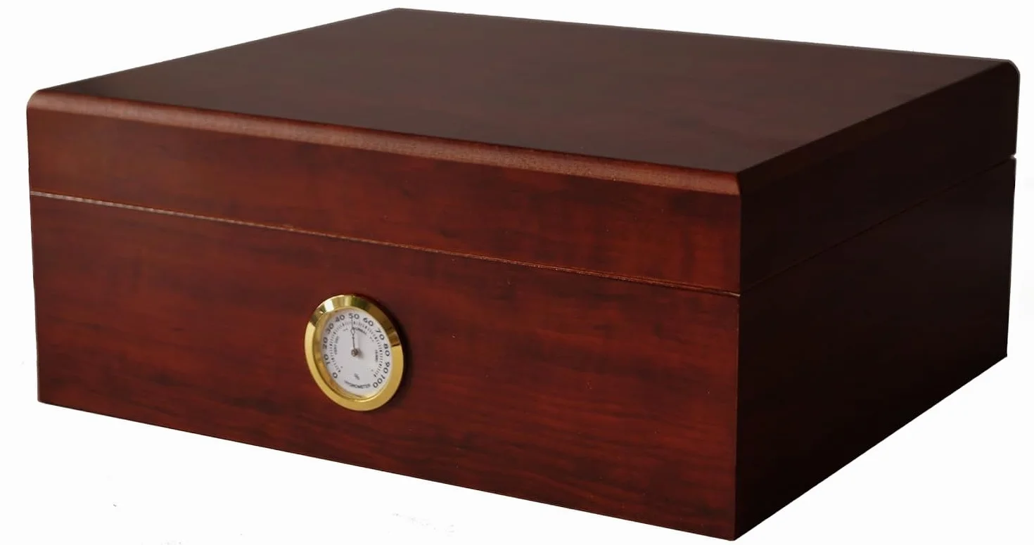 GERMANUS Humidor na Cygara Classicus II z Higrometrem i Nawilżaczem oraz Instrukcja GERMANUS Brown