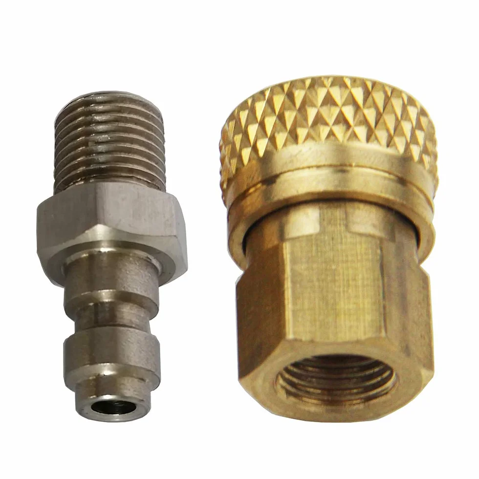 Paintball PCP Airforce podwójne złącze męskie ze stali nierdzewnej z szybkozłączką M10 1/8NPT 1/8NPT 1/8 BSPP, złącze żeńskie i złącze elastyczne (typ 7)