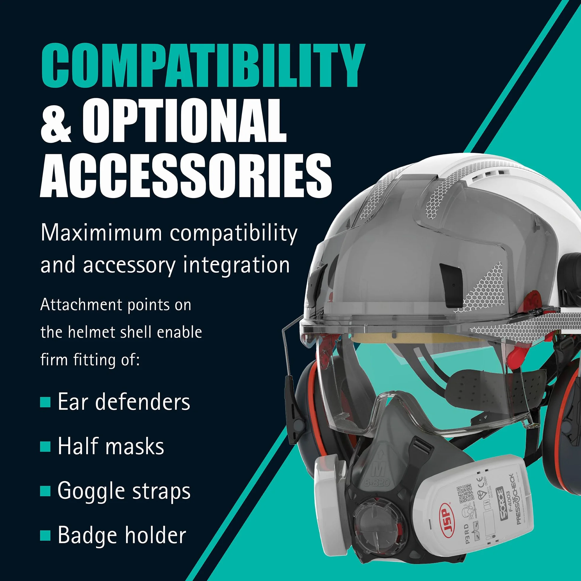 Jsp Evo Vistalens AMB170-005-F00 Kask Ochronny, Biały
