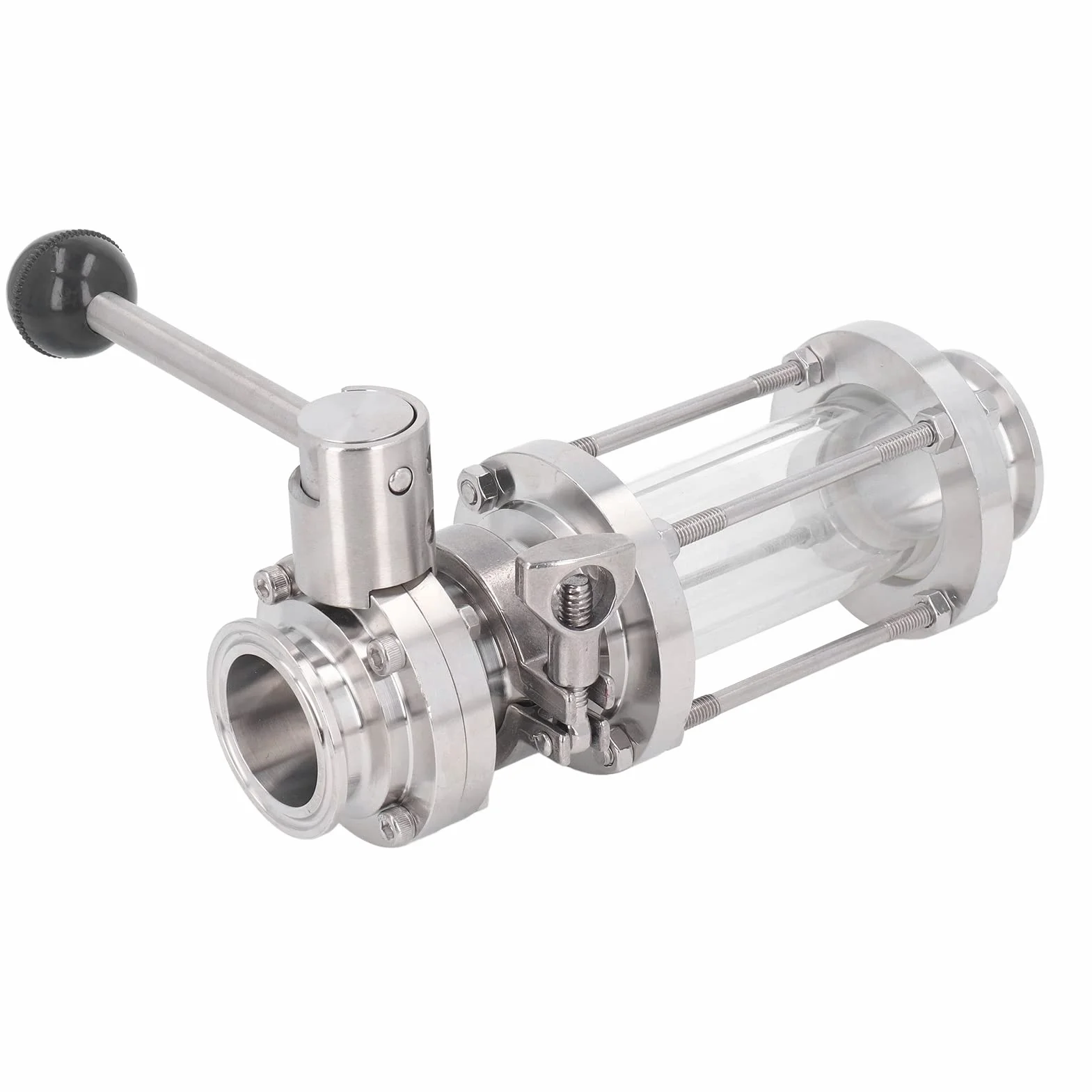 Wziernik Liniowy Zacisk Zastępczy Wziernik Zacisk Sanitarny Port Widokowy Stal Nierdzewna 304 Prosta Pionowa lub Pozioma PN6 80C do Wody Olej (57 mm / 2,24 cala)