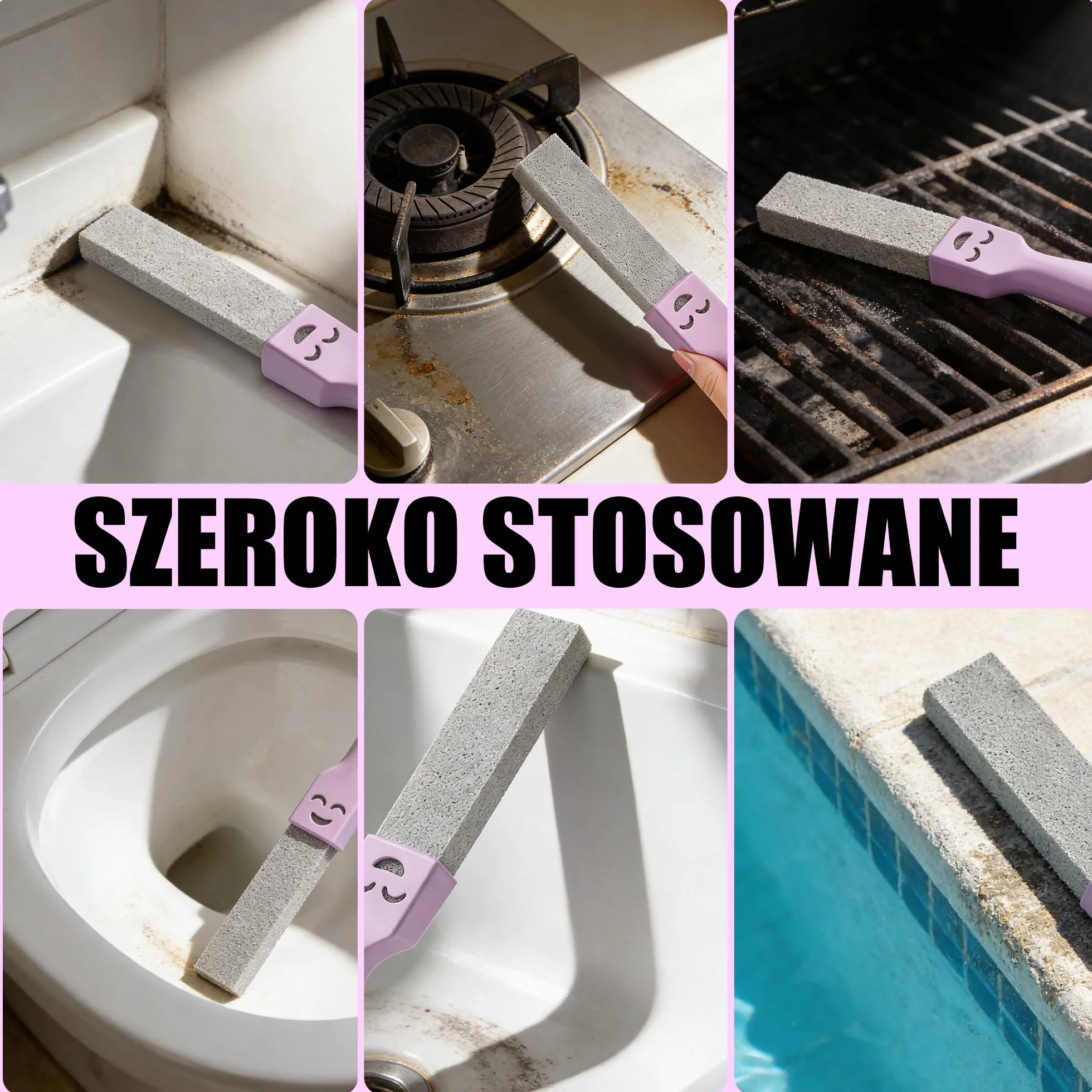 Nadaje się do czyszczenia łazienek, toalet itp. przed świętami Bożego Narodzenia 6 sztuk pumeksu do czyszczenia toalety, 6 sztuk kamieni pumeksowych, 3 uchwyty, skuteczne usuwanie plam z toalety