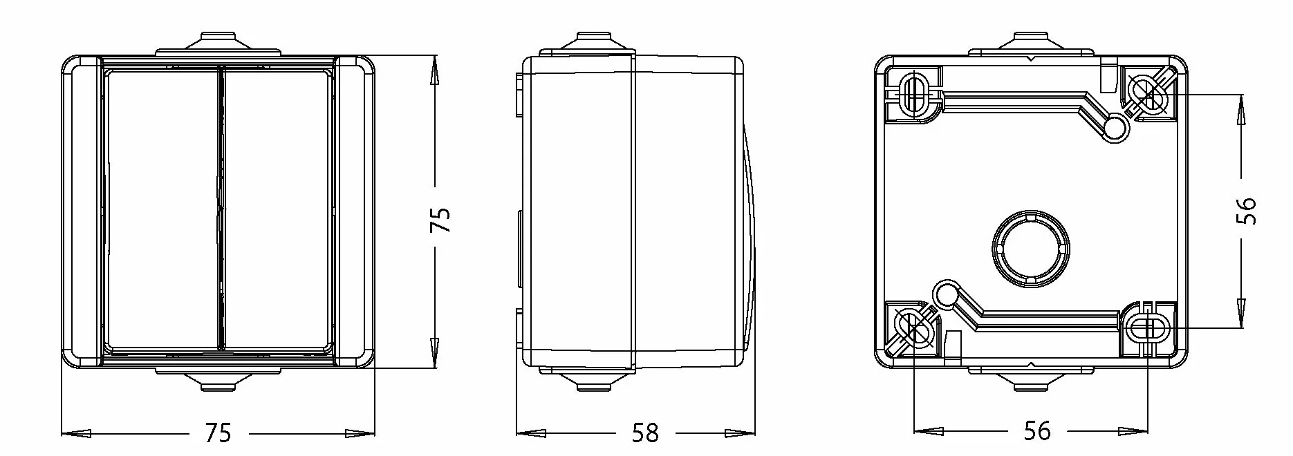 Kopp Nautic przełącznik seryjny, natynkowy, do wilgotnych pomieszczeń, 250 V (10 A), IP44, antracyt, 565515009