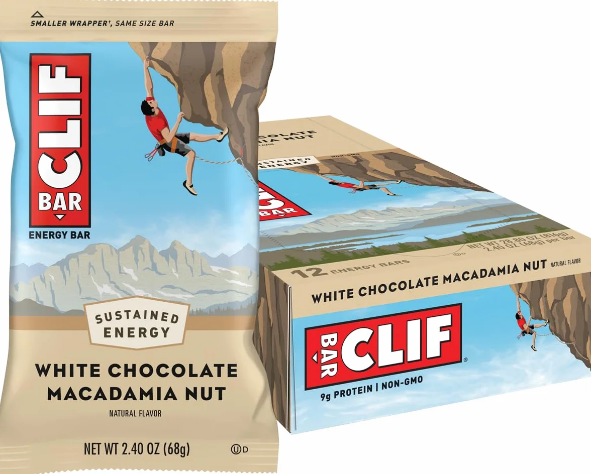 CLIF Bar White Chocolate Macadamia, 12x68g