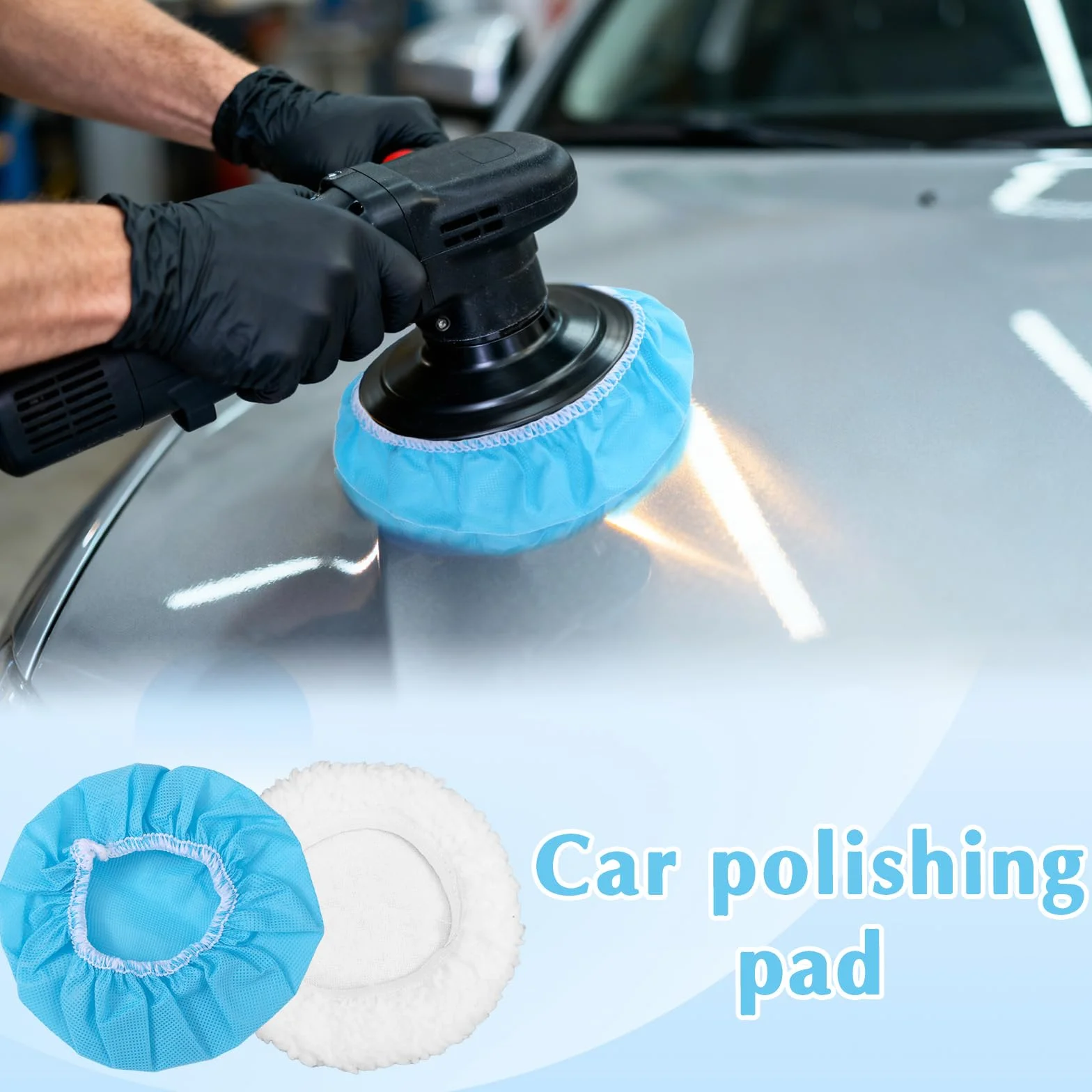 8 sztuk masek polerskich do samochodu Bonnet zestaw podkładek polerskich z miękkiej mikrofibry do masek silnika, bawełnianych masek woskowych, padów polerskich, do wielokrotnego użytku, do woskowania