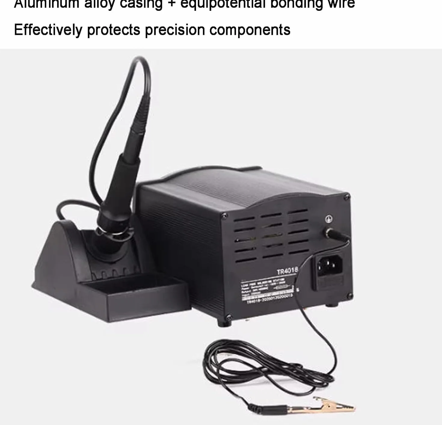 Stacja lutownicza 90 W, stół spawalniczy gorącym powietrzem z wyświetlaczem LCD, regulowana temperatura 200℃ ~ 420℃, idealna do naprawy i naprawy SMD