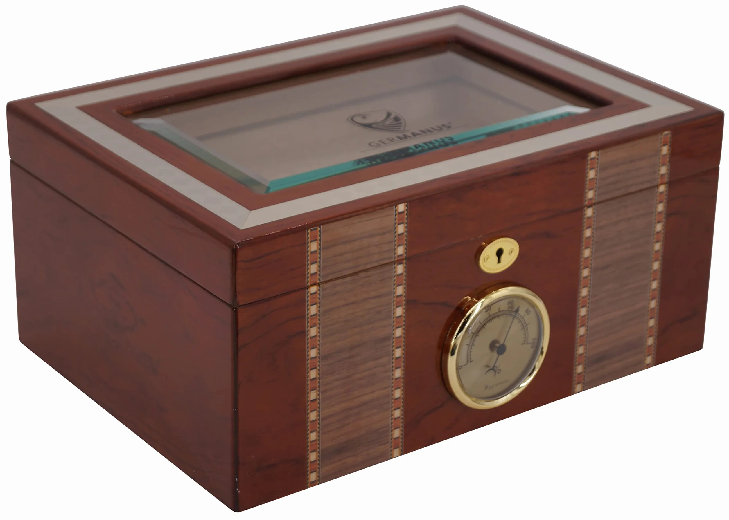 GERMANUS Humidor skrzynia z okienkiem, brązowa MVI