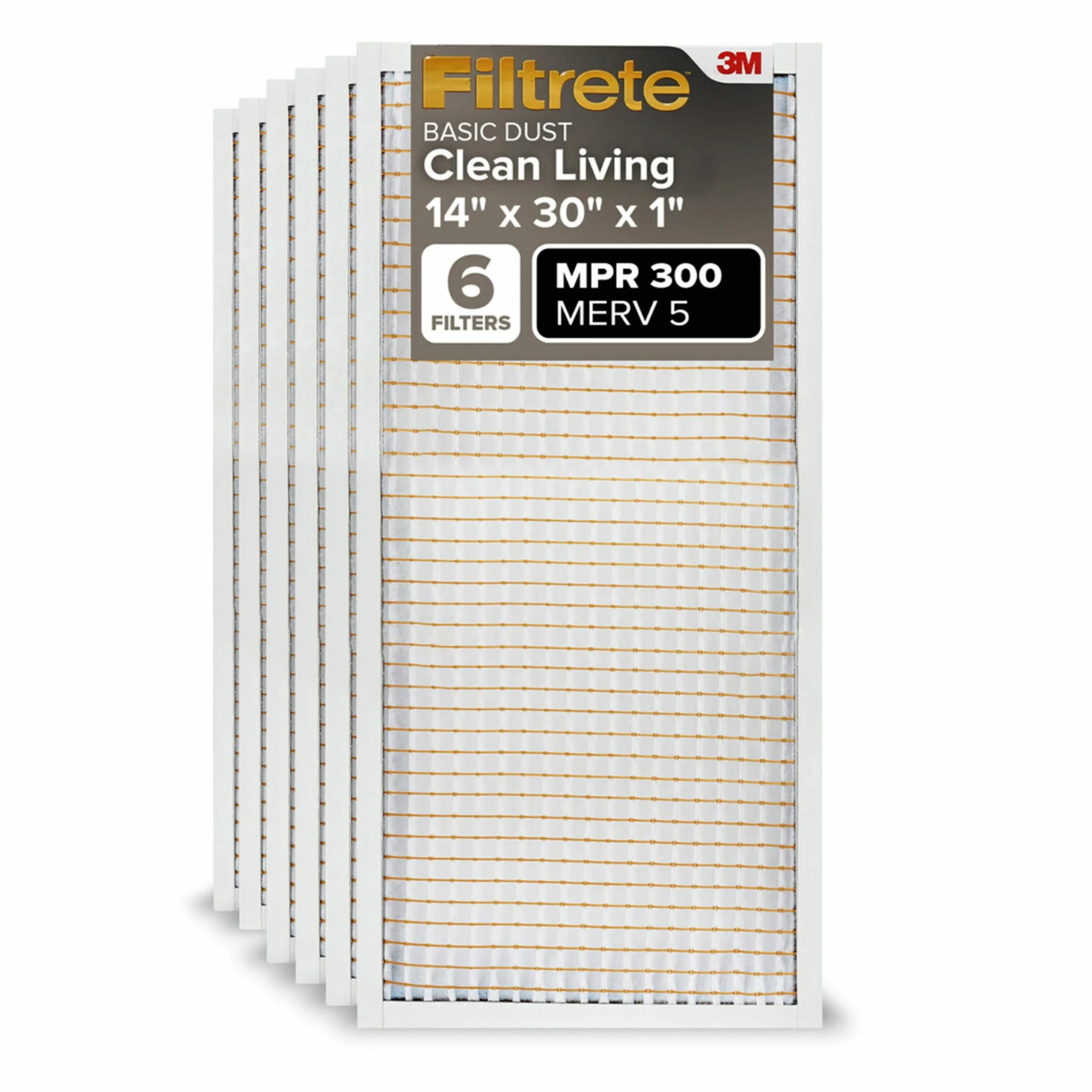 Filtrete BD24-6PK-1E MPR 300 Zestaw 6 filtrów powietrza do piekarnika AC 14 x 30 x 1 bojler, biały, 14x30x1