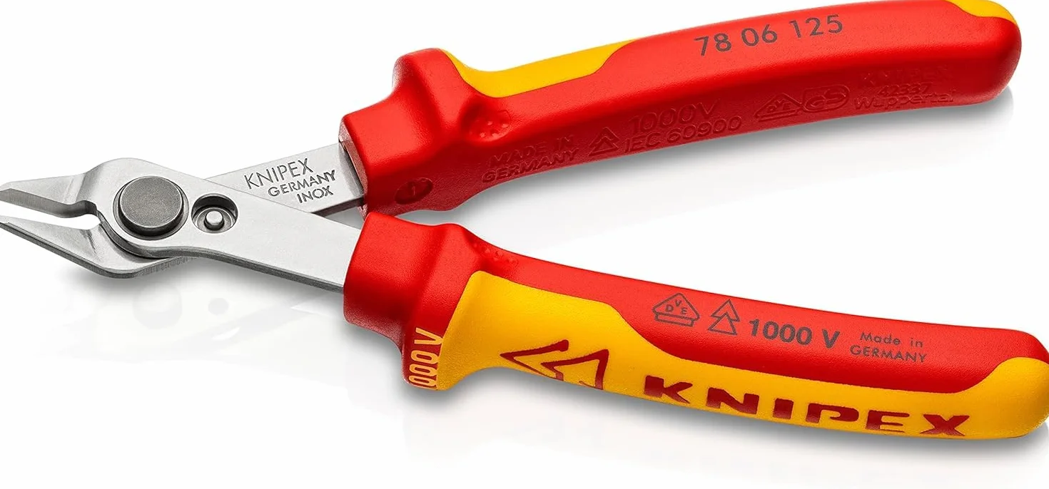 KNIPEX Electronic Super Knips VDE w opakowaniu z zawieszką z wielokomponentowymi osłonkami, izolowane wg VDE 125 mm, 78 06 125 SB