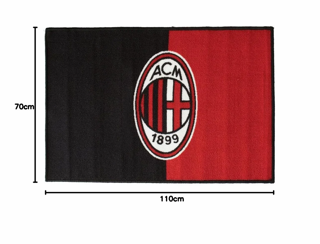 hermet Dywan A.C. Milan oficjalny prostokątny antypoślizgowy 70 x 110 cm