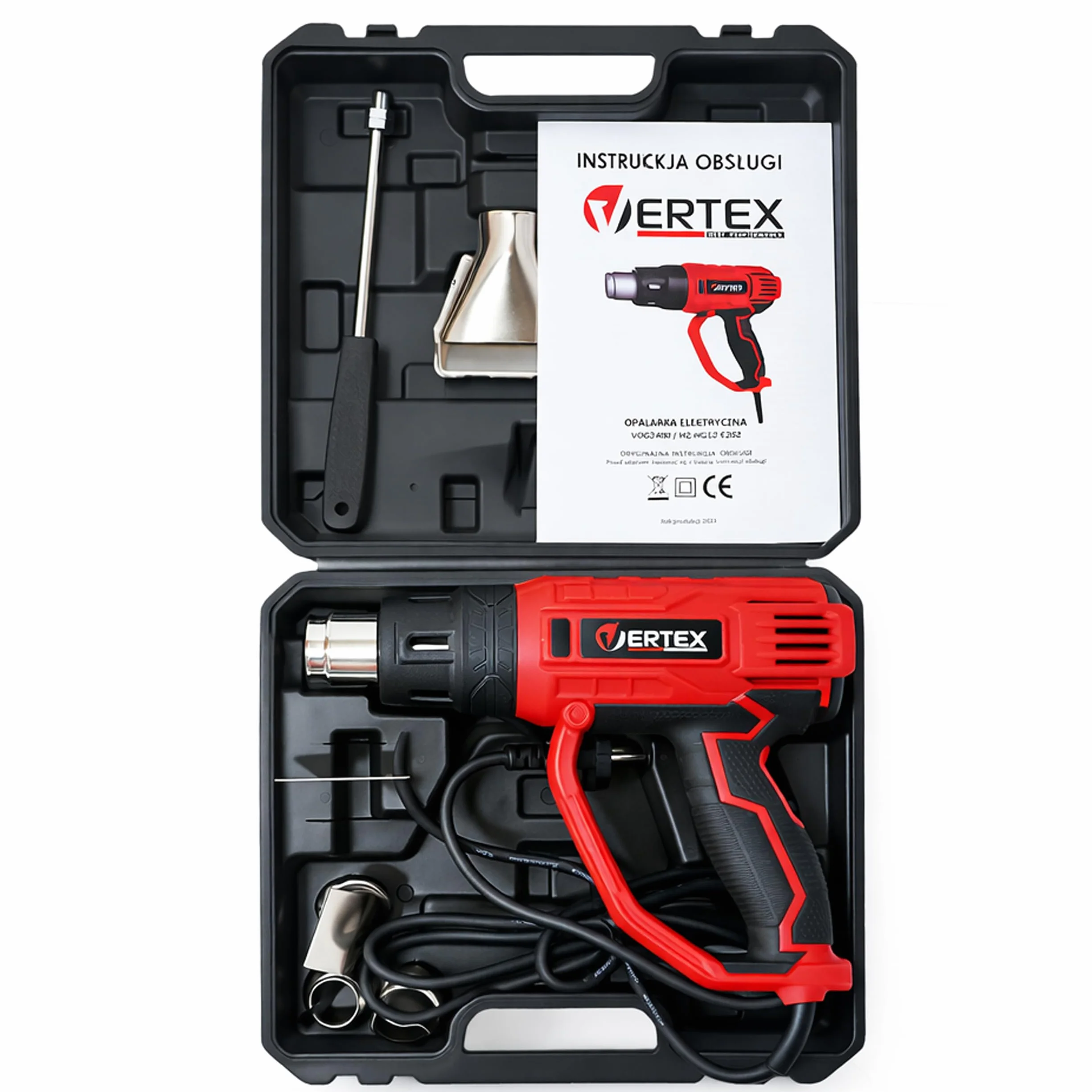 Vertex Opalarka 2000W 450-600°C Zestaw z Dyszami i Skrobakiem