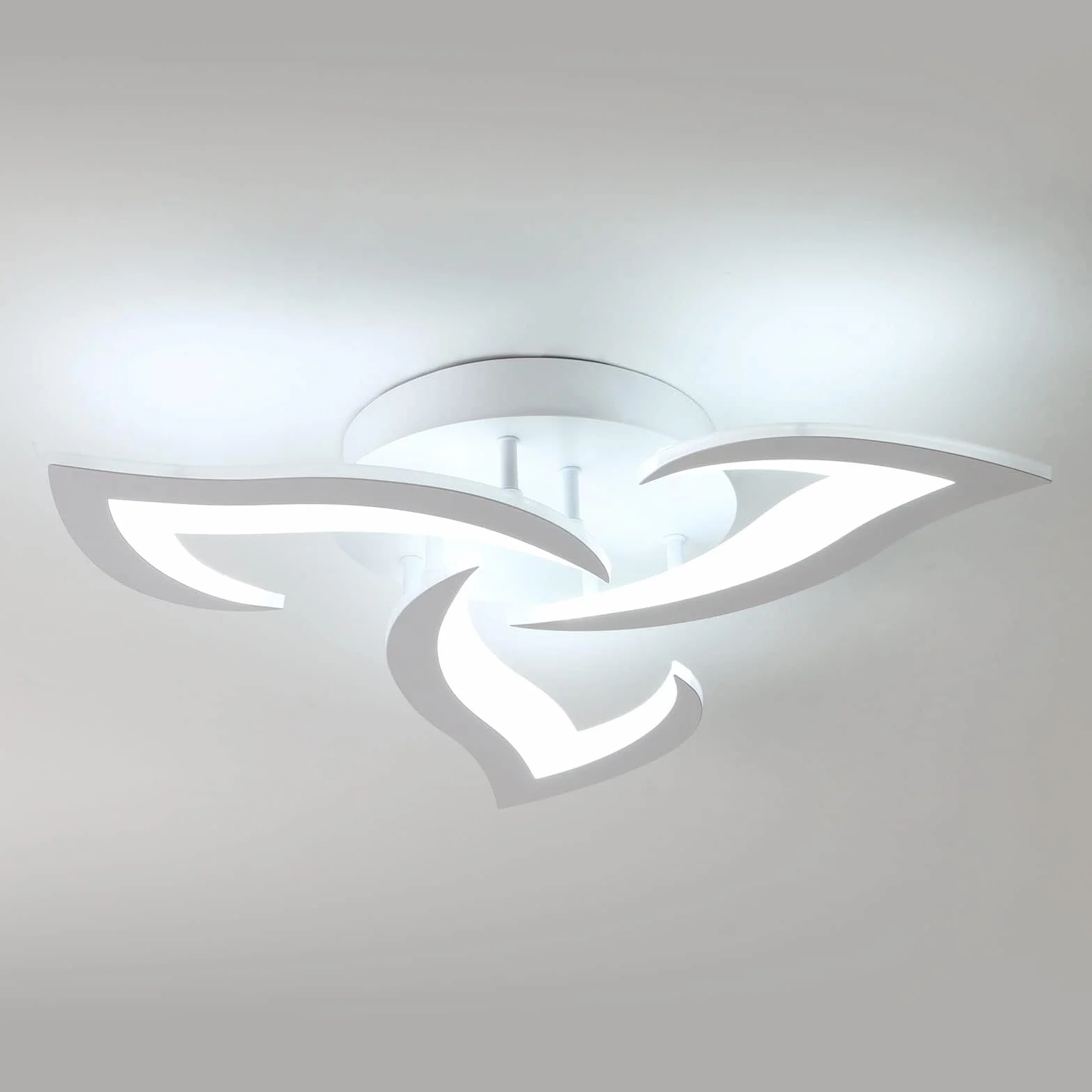 Nowoczesna lampa sufitowa LED, 36 W, 3300 lm, biała, kreatywna konstrukcja, 6500 K, zimna biel, akrylowa lampa sufitowa do sypialni, salonu, jadalni, kuchni, korytarza