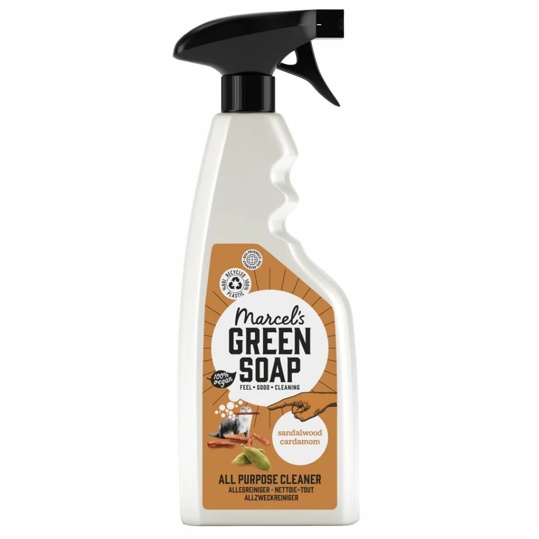 Marcel's Green Soap - Uniwersalny spray z drzewa sandałowego i kardamonu - Spray czyszczący - 100% przyjazny dla środowiska - 100% wegański - 97% biodegradowalny - 500 ml