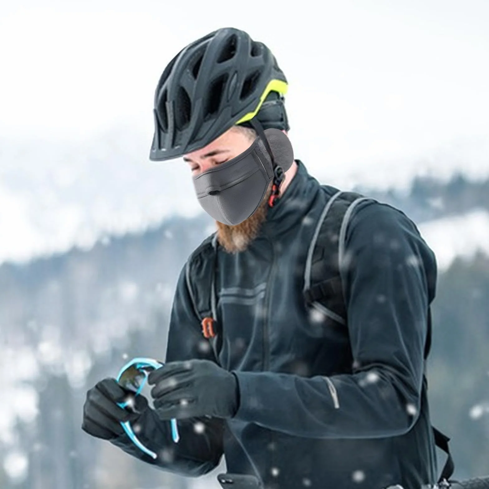 Zimowa twarz | twarz na zimną pogodę | termiczna osłona twarzy | polarowa zimowa maska na twarz z wiatroszczelną osłoną uszu, elastyczne dopasowanie unisex sporty outdoorowe nakrycie głowy osłona