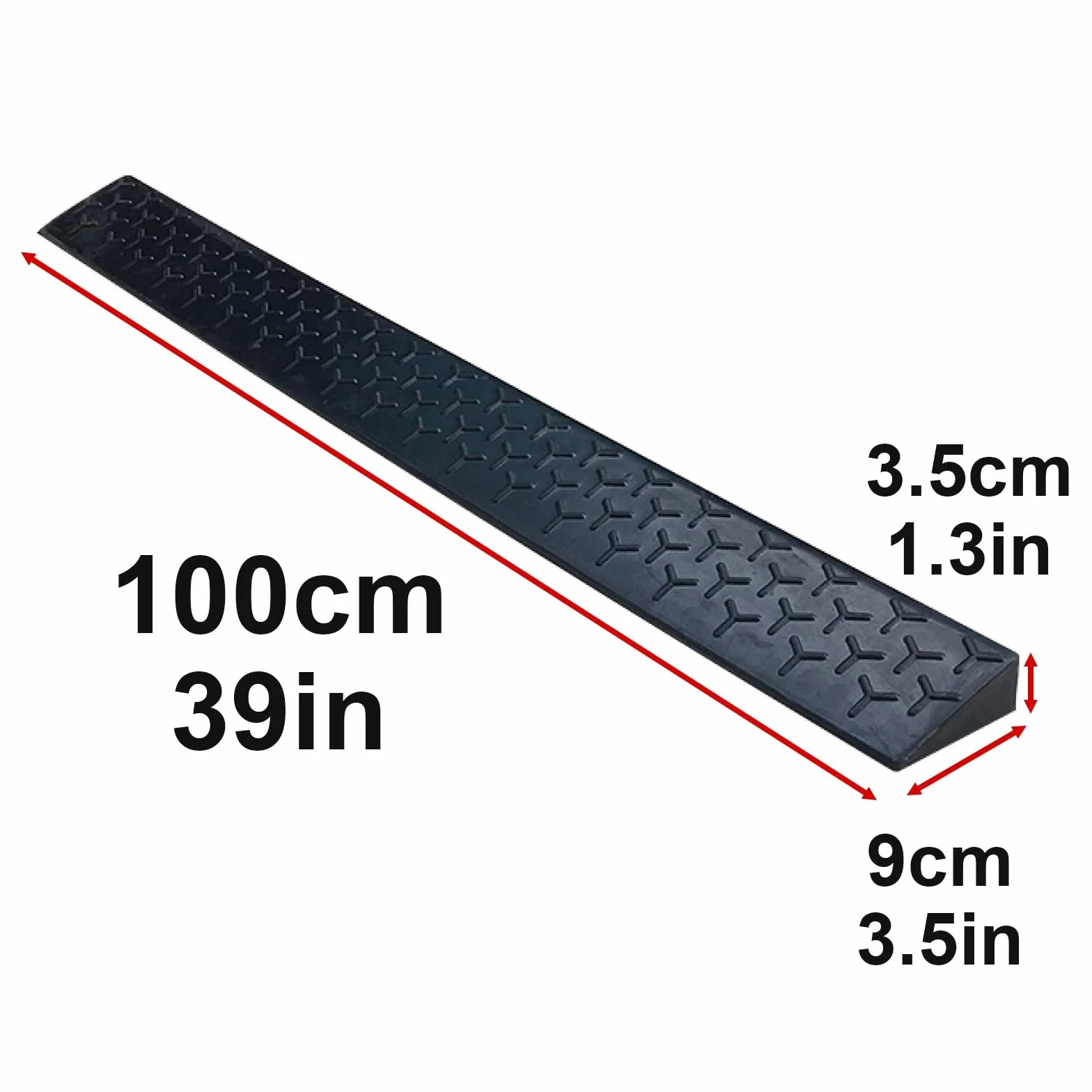 Gumowa Rampa Krawężnikowa Antypoślizgowa 9x3.5x100cm Najazd na Krawężniki