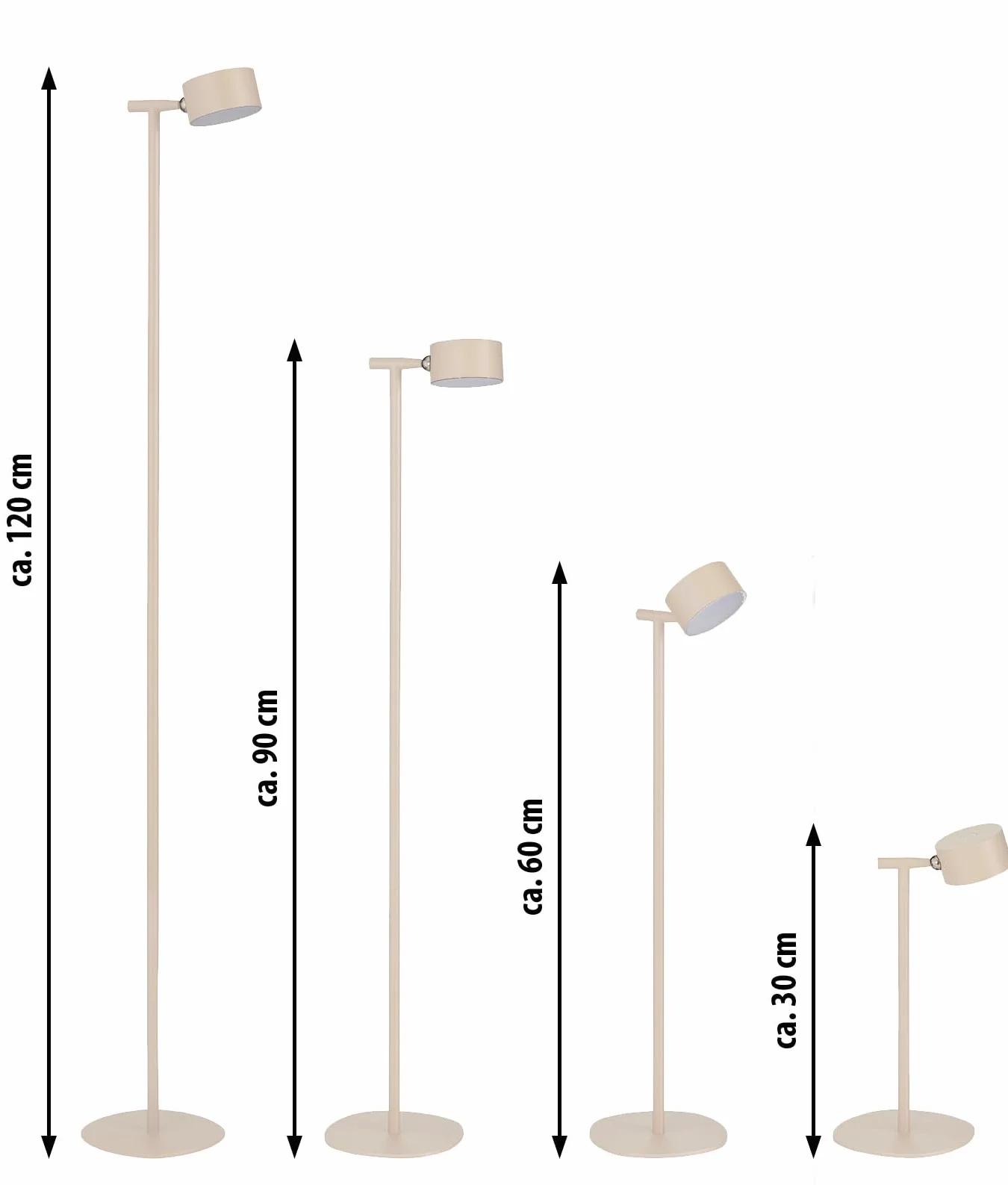 Northpoint Akumulatorowa lampa stojąca LED 3 w 1, lampa do czytania, ściemniana, elastyczna, jako stojąca lampa ścienna i stołowa, ciepłe białe światło (3000 K), do wewnątrz i na zewnątrz, regulacja