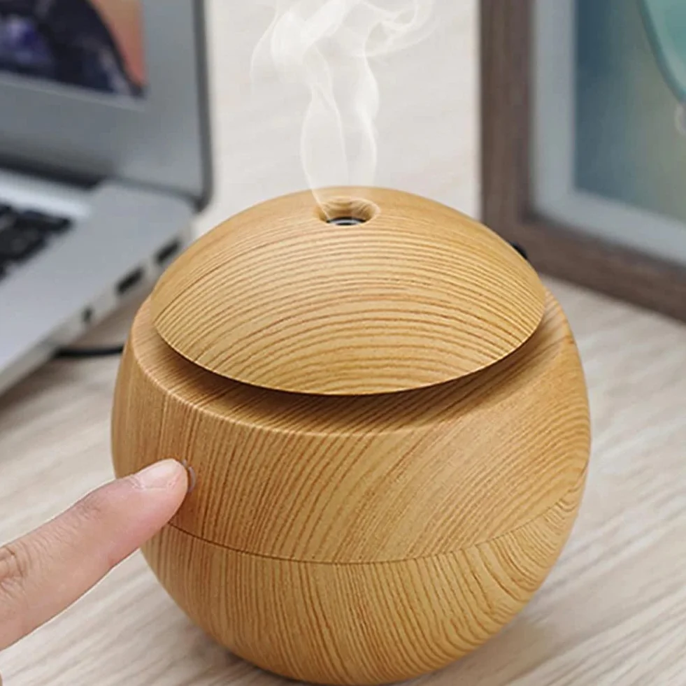 Retoo Nawilżacz powietrza, dyfuzor do aromaterapii, 150 ml, olejki do aromaterapii, ultradźwiękowy z oświetleniem LED, dyfuzor olejków eterycznych, elektryczna lampa zapachowa do biura, sypialni, spa