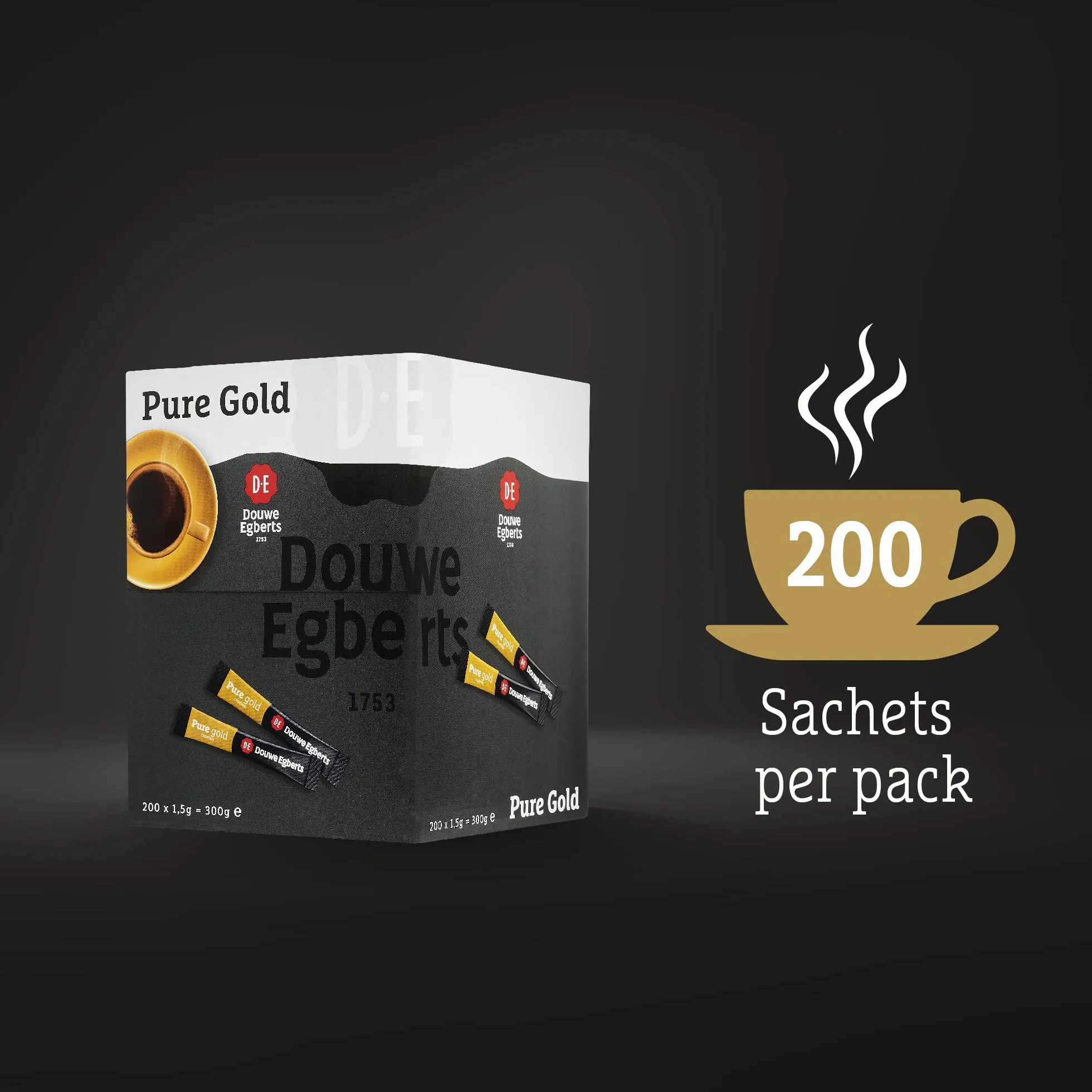 Douwe Egberts Pure Gold Sticks 200 x 1,5 g