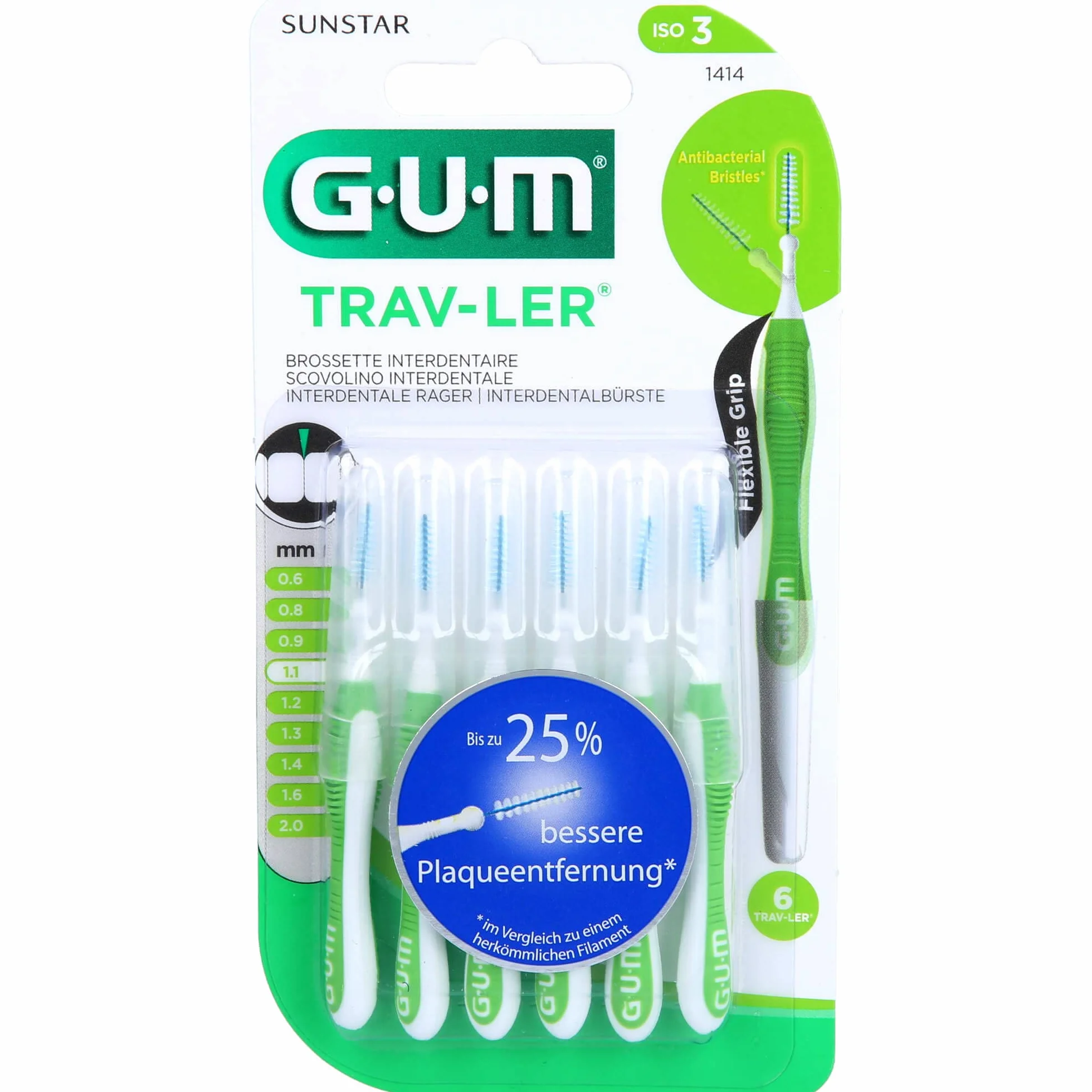 Gum Cep Interdent Viaje 1,1 Conico 1414, 6 sztuk (1 opakowanie)