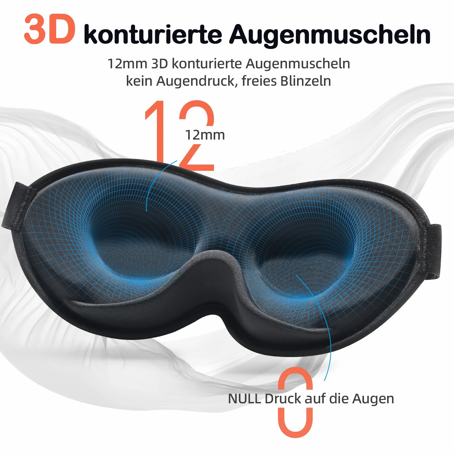 INNELO Maska do spania 3D blokująca światło z pianką pamięciową