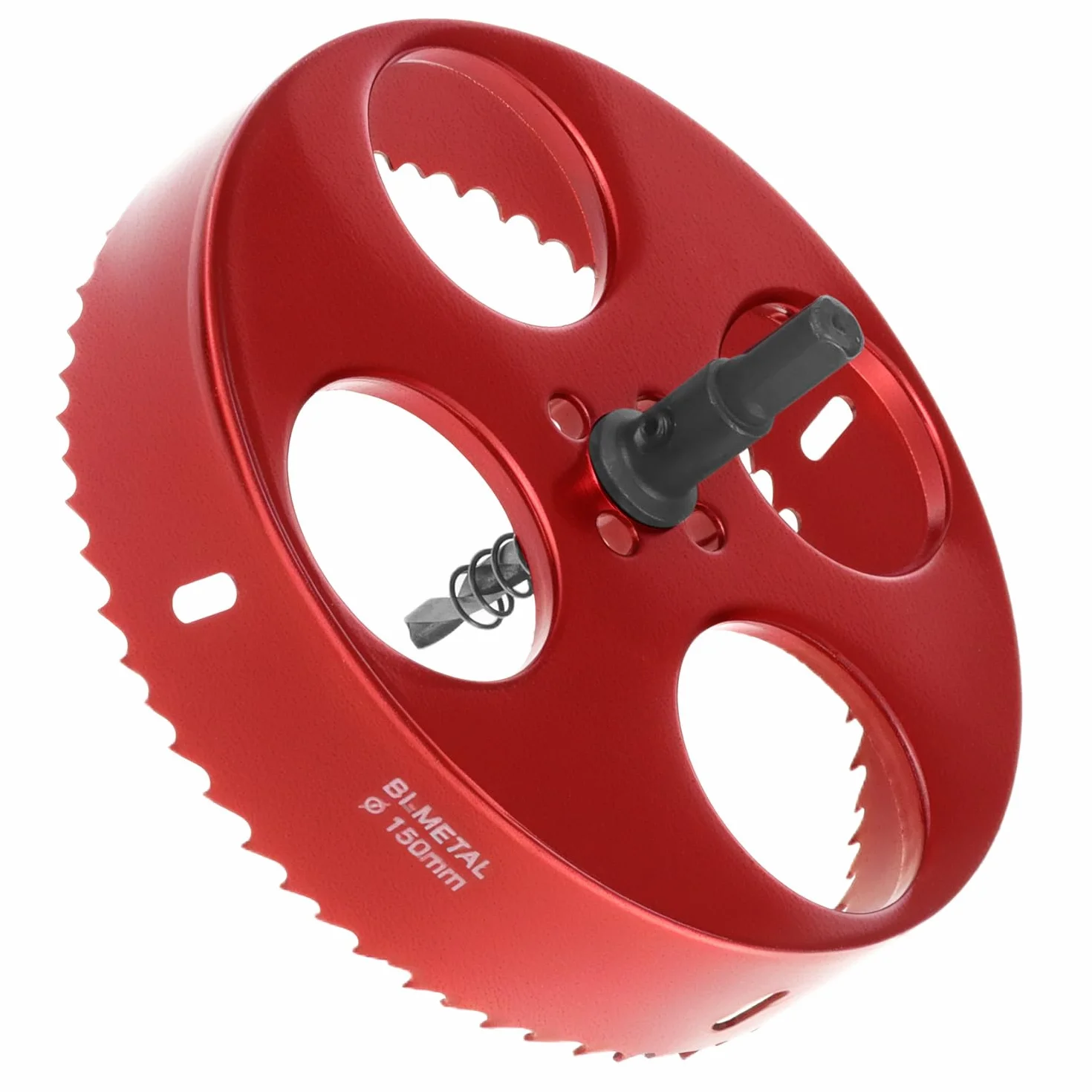 QWORK® Otwornica 150mm, otwornica bimetalowa HSS M42, z chwytem sześciokątnym i wiertłem do aluminium, żelaza i drewna