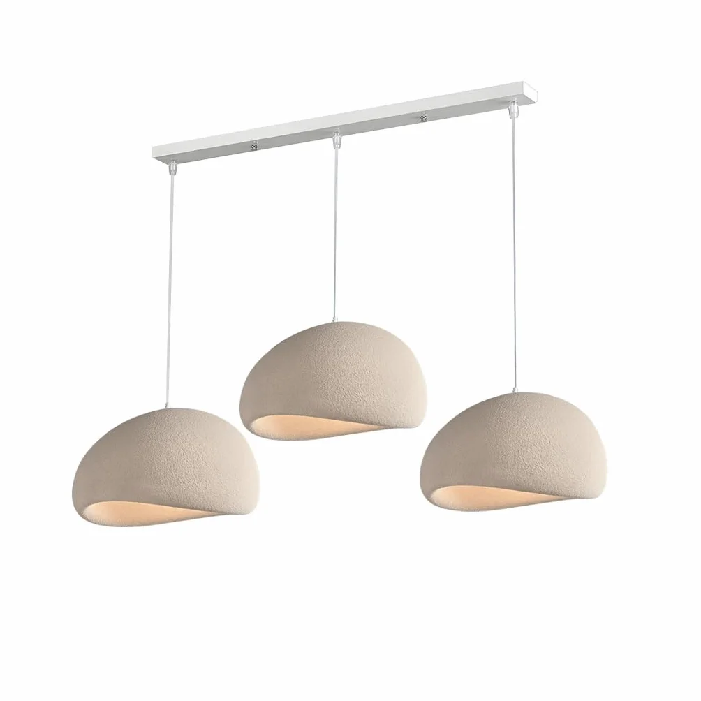 YUPIN Nowoczesna Lampa Powieszna Kremem Ręcznie Restauracja Wiszące Lampy Wabi-sabi Brązowa Światło Wiszące E27 Regulowany Żyrandol Dekoracyjny Salonu Sypialnia Światło Sufitowe 3 Głowy(A Blaiken Brow