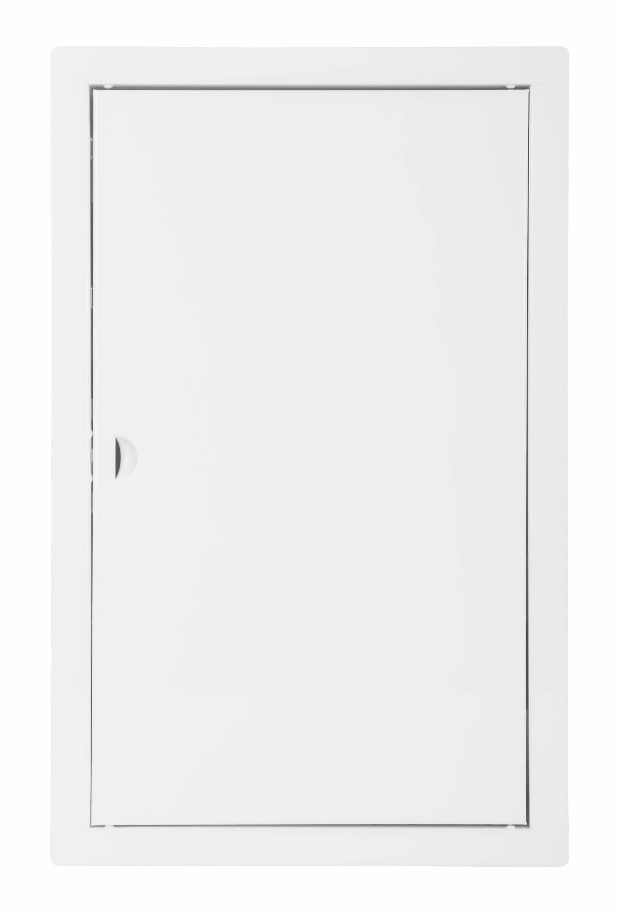 Klapa rewizyjna 40x60 cm metalowa biała z zamkiem zatrzaskowym, drzwiczki inspekcyjne serwisowe do ściany i sufitu, stal malowana proszkowo, stabilna maskownica