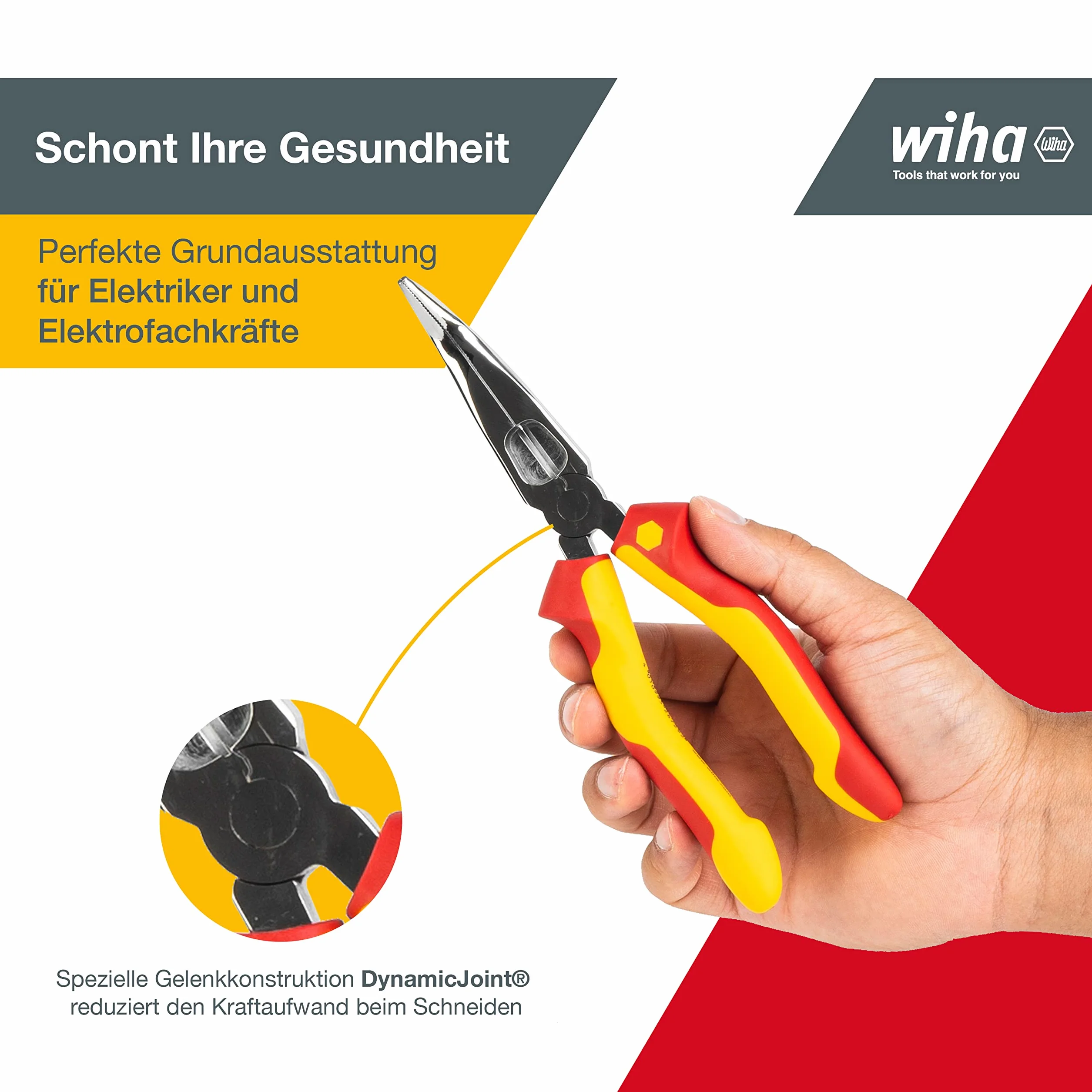 Wiha Szczypce płaskie okrągłe Professional electric 200 mm VDE 26729