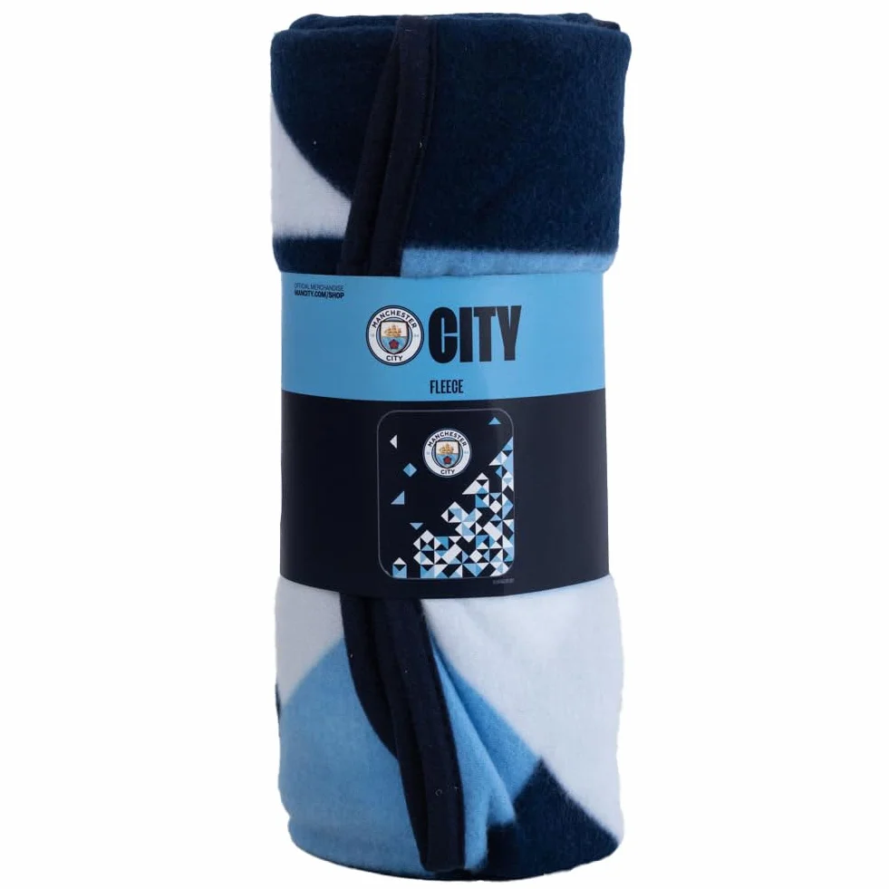 FOCO Oficjalnie licencjonowany koc polarowy Manchester City FC Football Particle