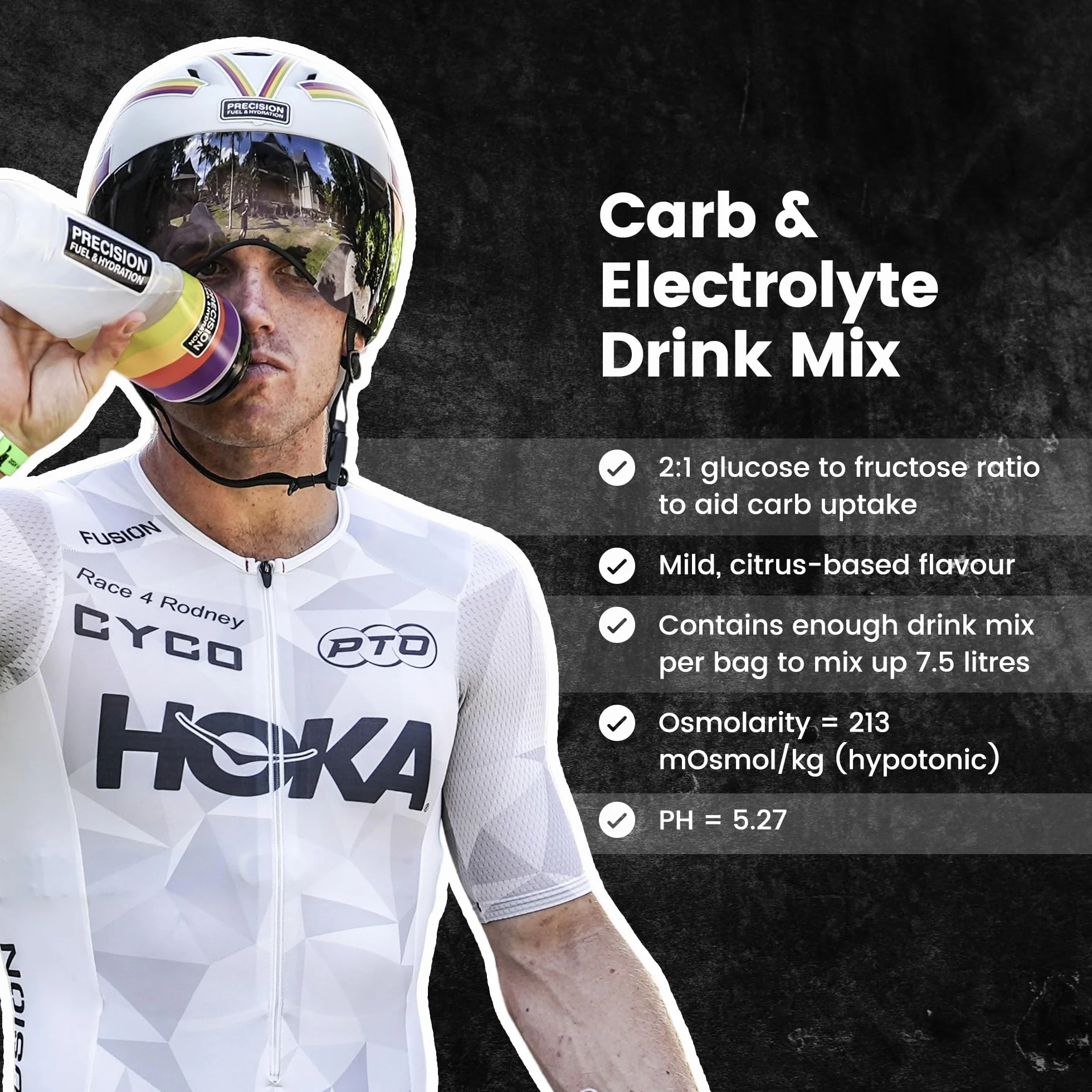 Precision Fuel Carb & Electrolytes Powder Drink Mix – Wysokowydajny Napój Energetyczny, 60g Węglowodanów, 1000mg Sodu, Produkt Wegański